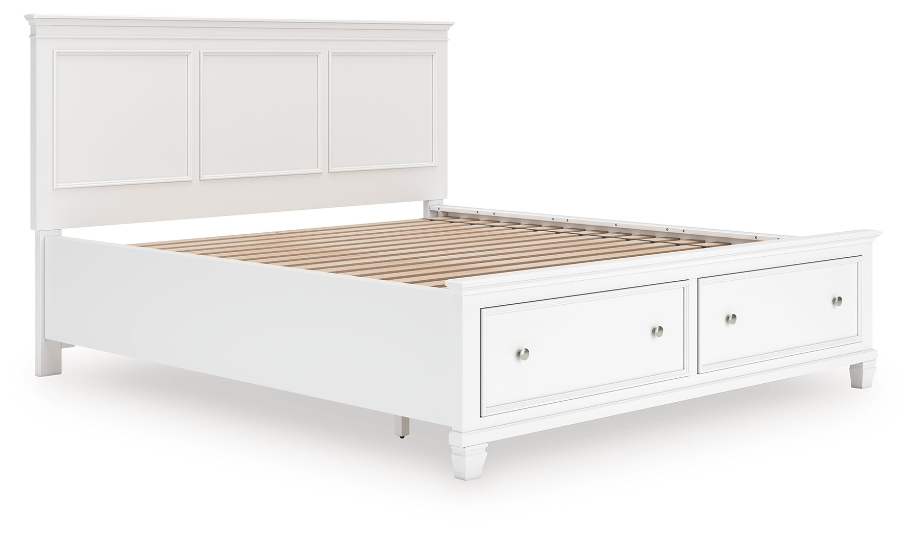 Sectionals for Less - Ashley Furniture - Fortman Bedroom - California King Panel Storage Bed / White - B680B23