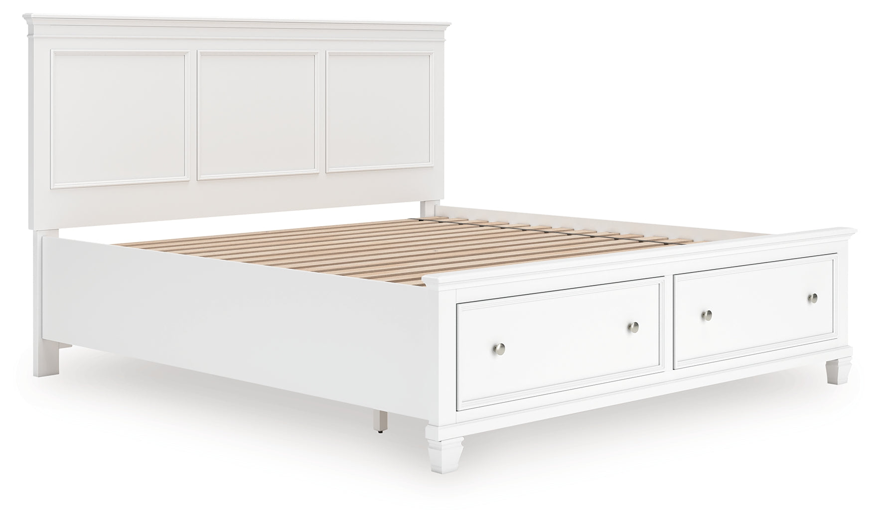 Sectionals for Less - Ashley Furniture - Fortman Bedroom - King Panel Storage Bed / White - B680B22