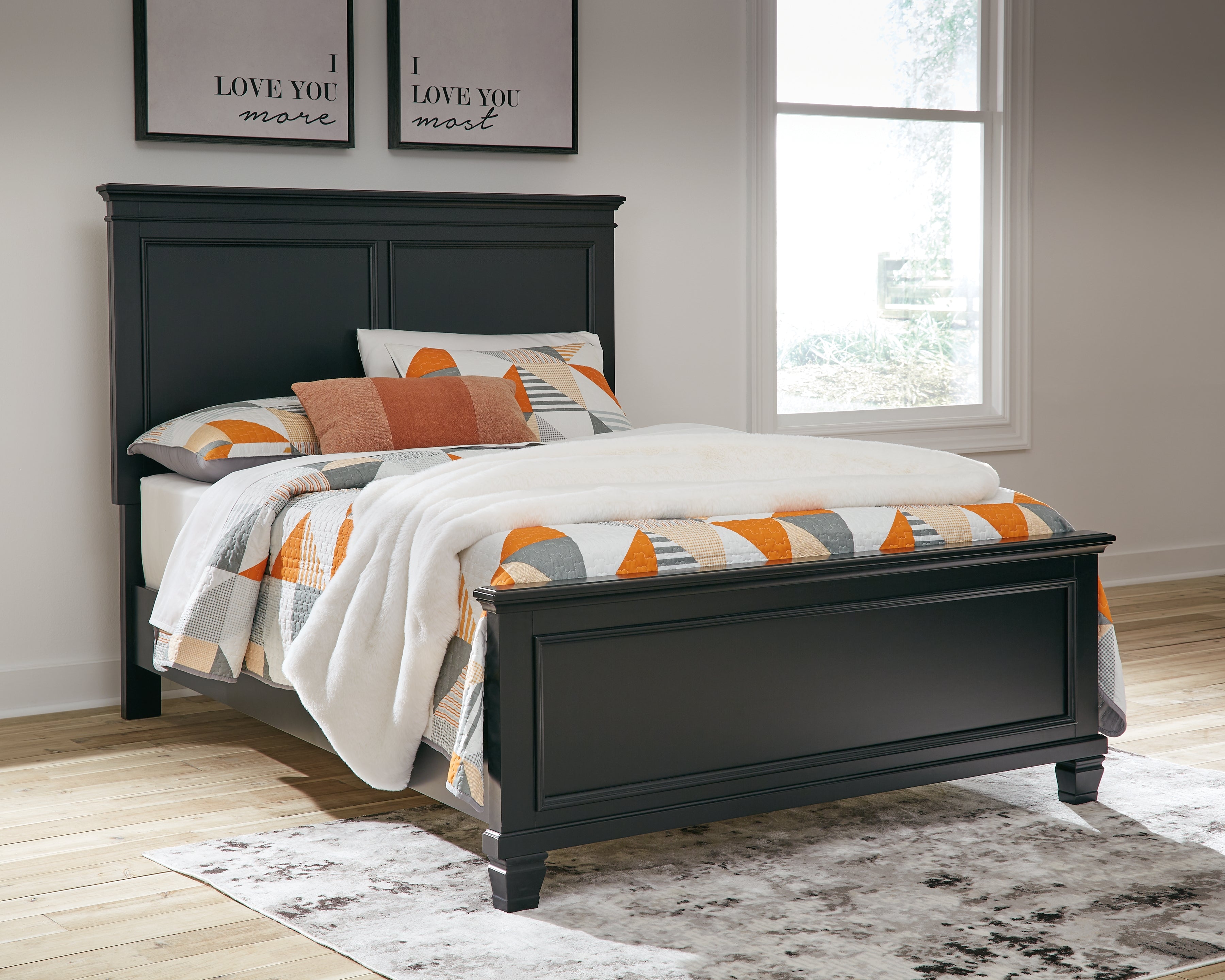 Sectionals for Less - Ashley Furniture - Lanolee Bedroom - Full Panel Bed / Black - B687B4