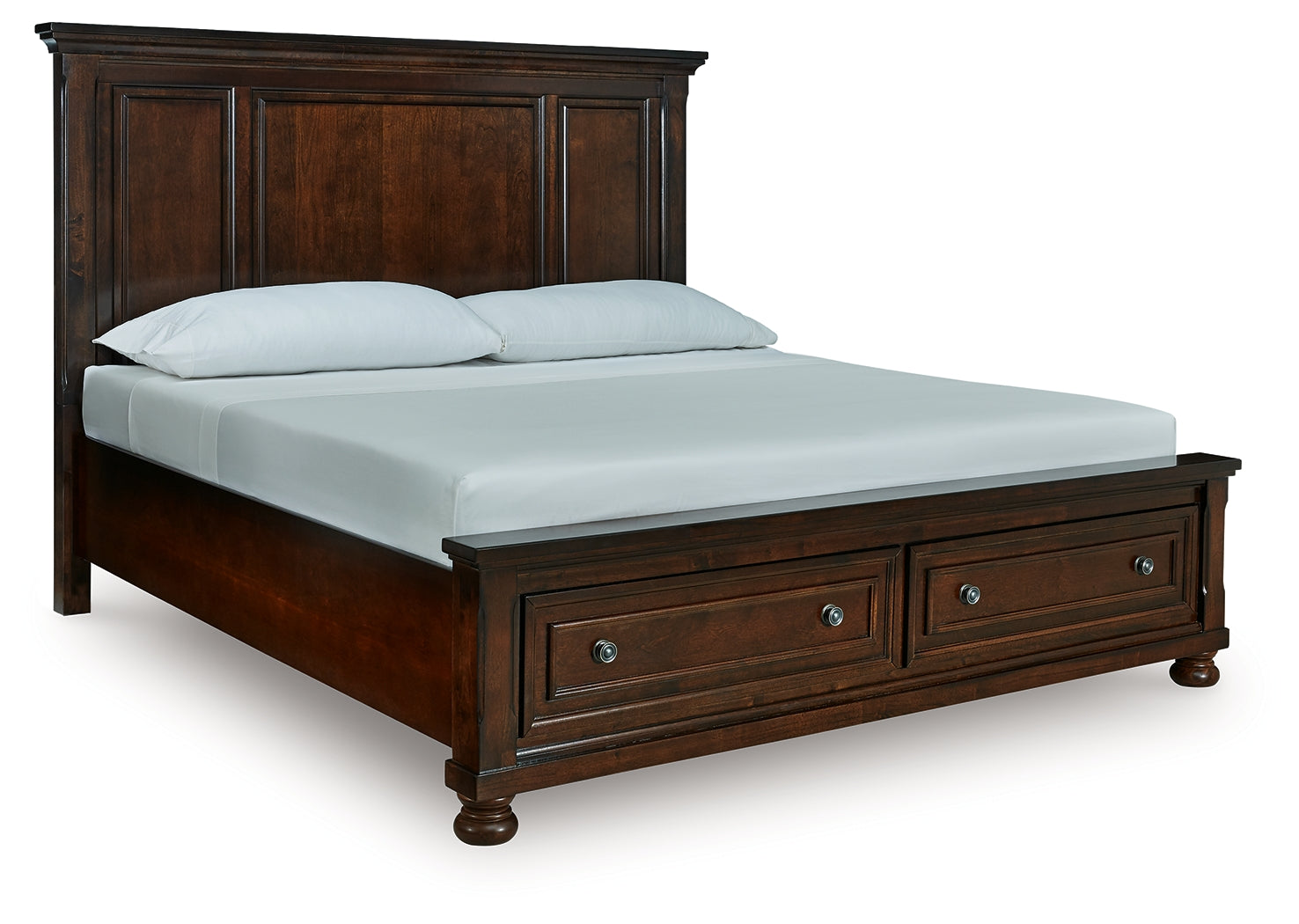Sectionals for Less - Ashley Furniture - Porter Bedroom - King Panel Storage Bed / Rustic Brown - B697B44