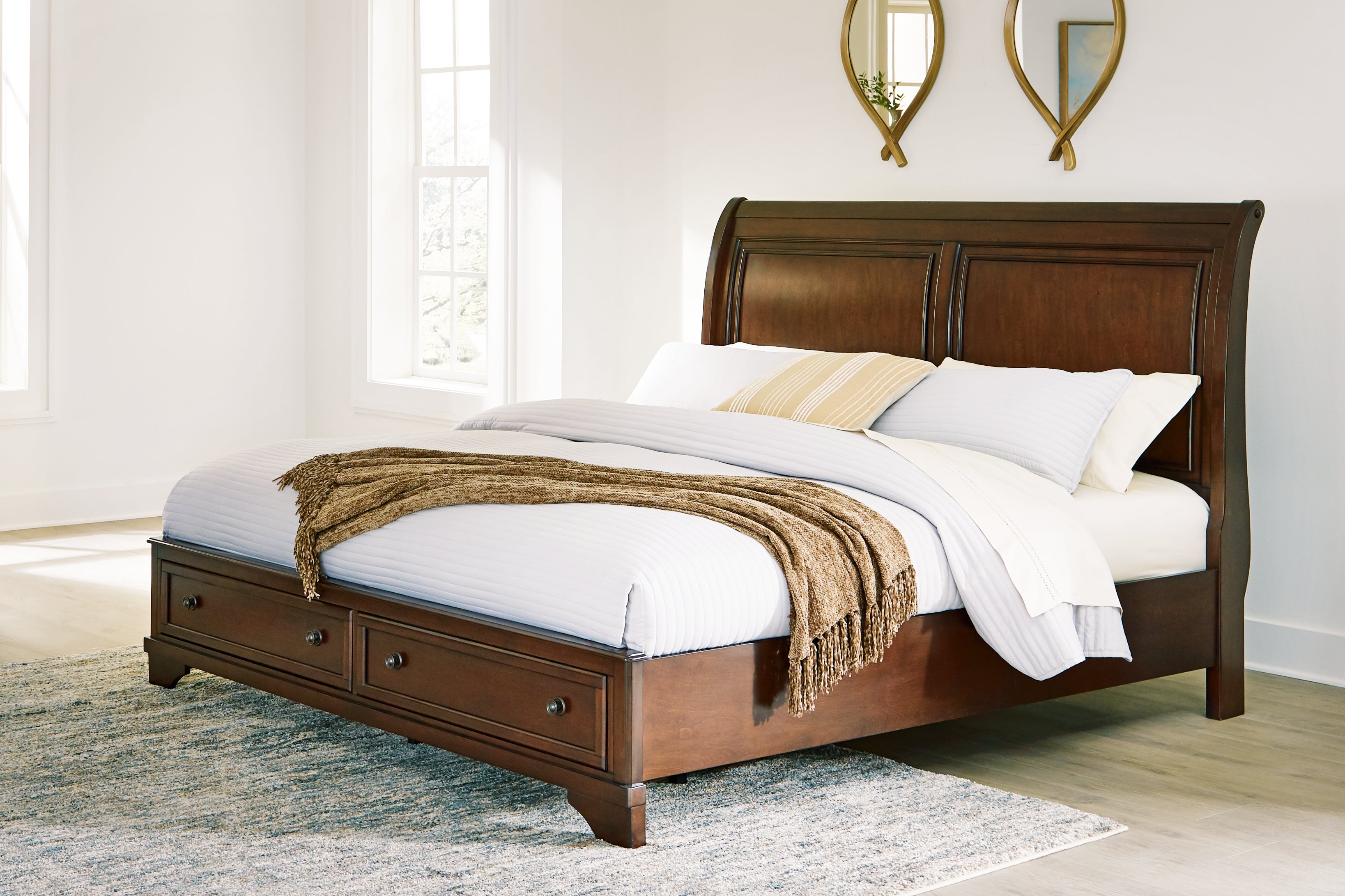 Sectionals for Less - Ashley Furniture - Trellington Bedroom - King Sleigh Storage Bed / Brown - B716B2