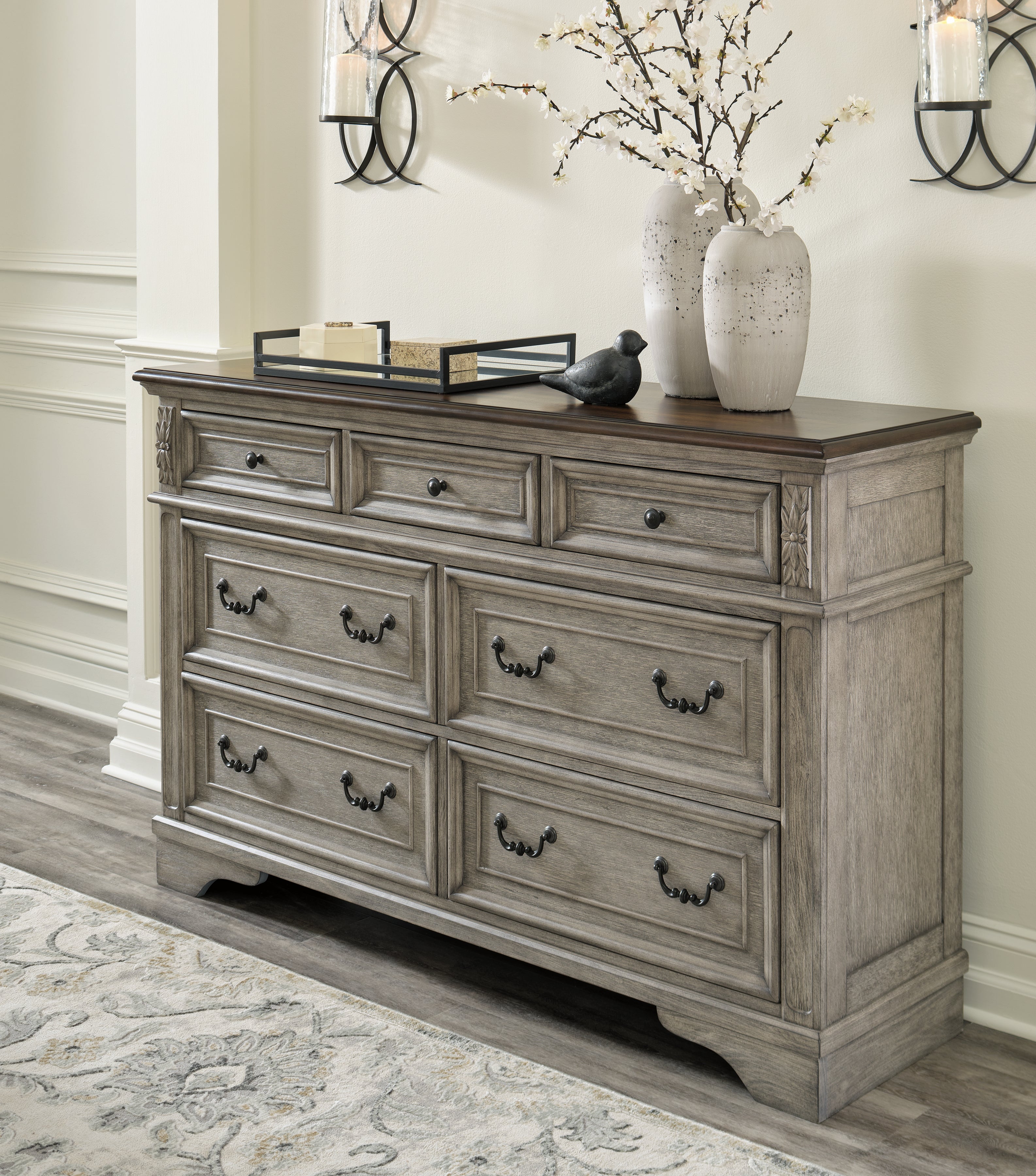 Sectionals for Less - Ashley Furniture - Lodenbay Bedroom - Dresser / Antique Gray/Brown - B751-31