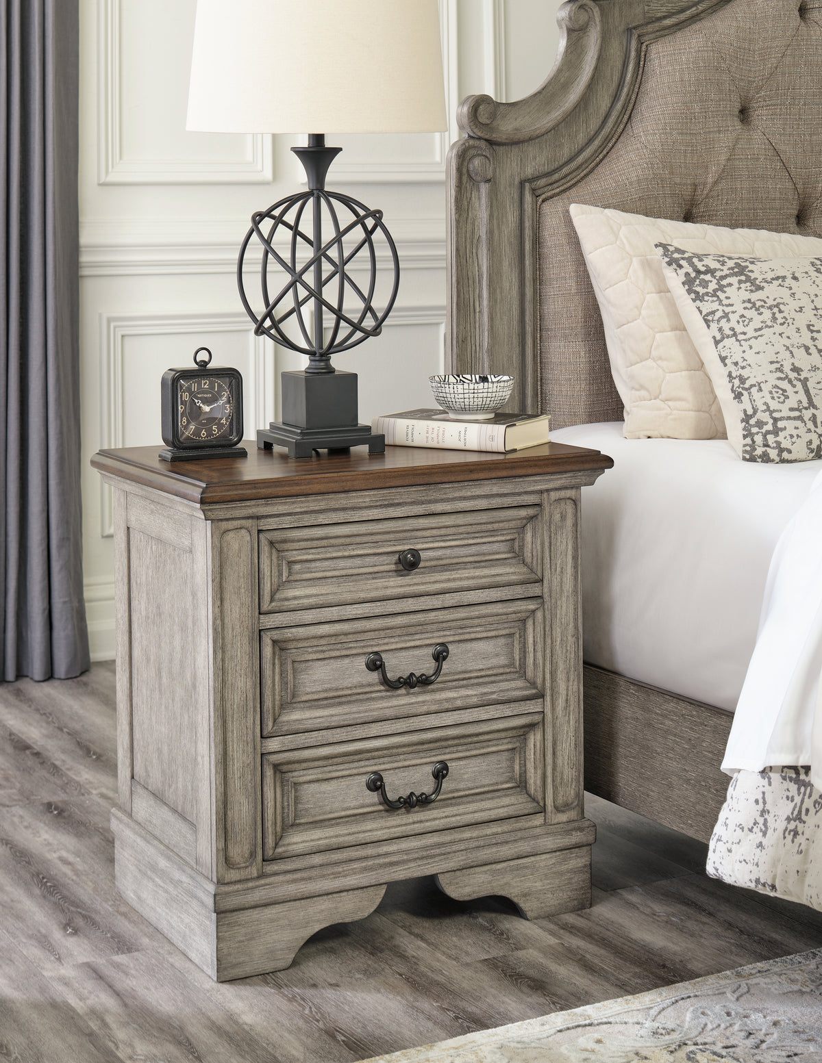 Sectionals for Less - Ashley Furniture - Lodenbay Bedroom - California King Panel Bed / Antique Gray - B751B5