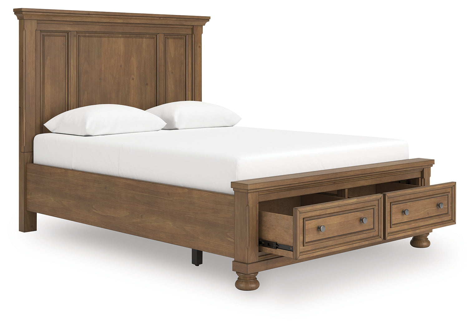 Sectionals for Less - Ashley Furniture - Feddinger Bedroom - Queen Panel Storage Bed / Medium Brown - PCB779B11