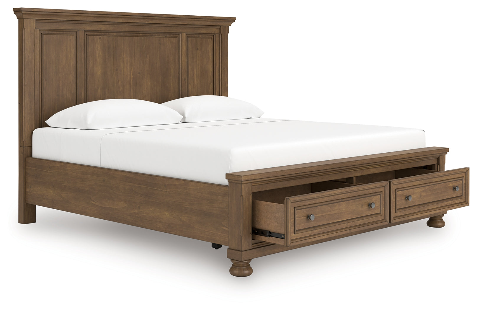 Sectionals for Less - Ashley Furniture - Feddinger Bedroom - King Panel Storage Bed / Medium Brown - PCB779B12