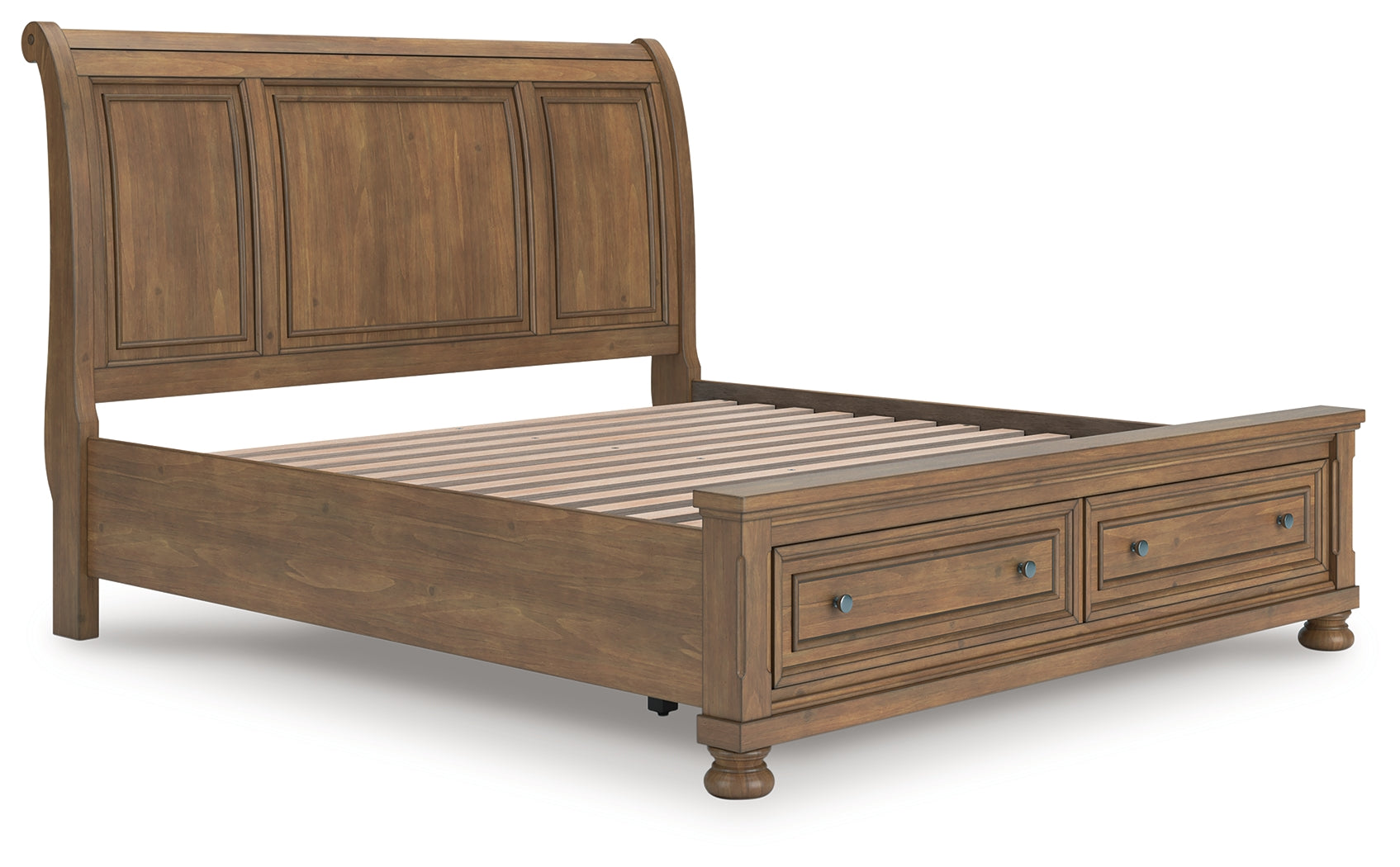 Sectionals for Less - Ashley Furniture - Feddinger Bedroom - King Storage Sleigh Bed / Medium Brown - PCB779B8