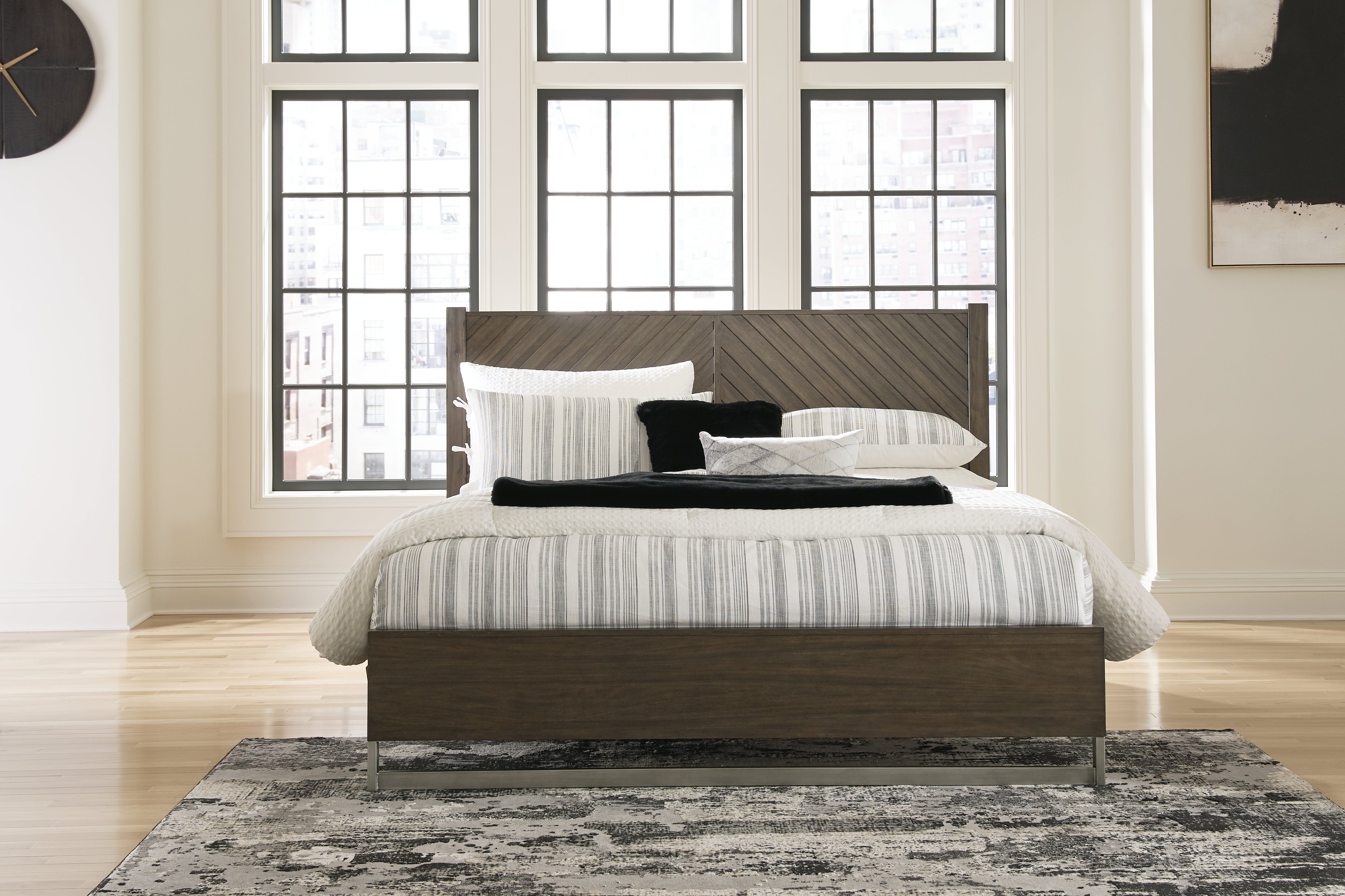 Sectionals for Less - Ashley Furniture - Arkenton Bedroom - King Panel Bed / Grayish Brown - B786B4
