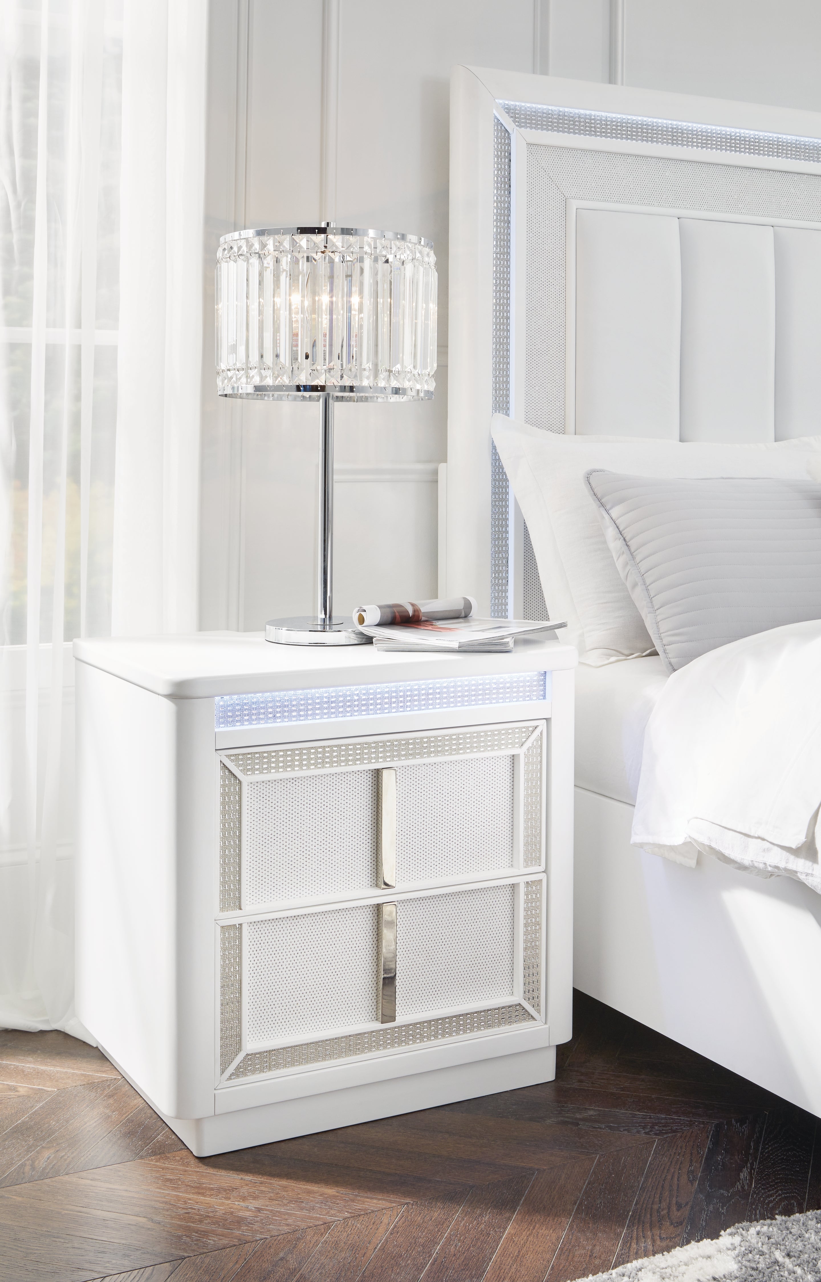Sectionals for Less - Ashley Furniture - Chalanna Bedroom - Two Drawer Night Stand / White - B822-92