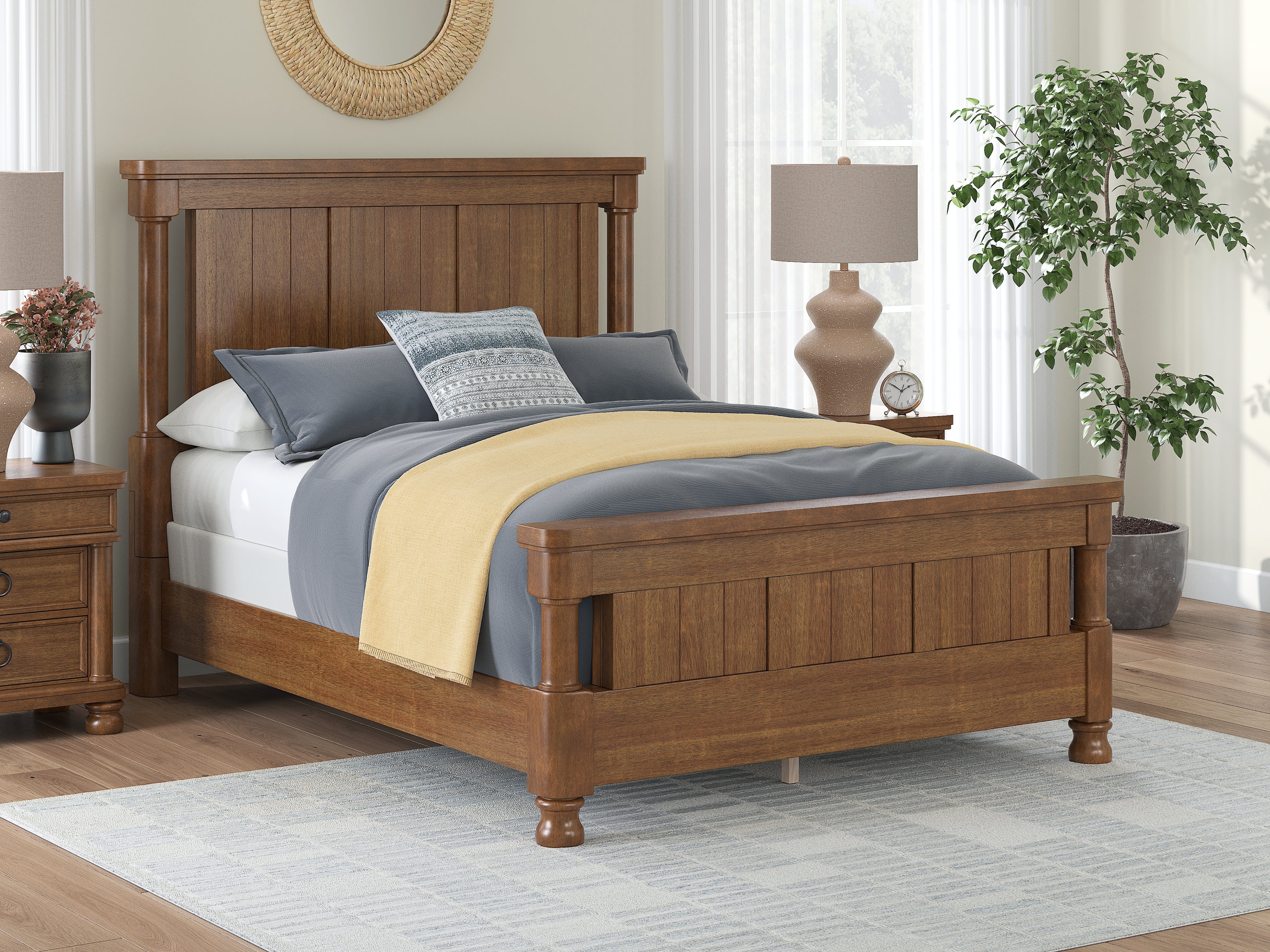 Sectionals for Less - Ashley Furniture - Rowlenstown Bedroom - Queen Poster Bed / Brown - PCB824B2