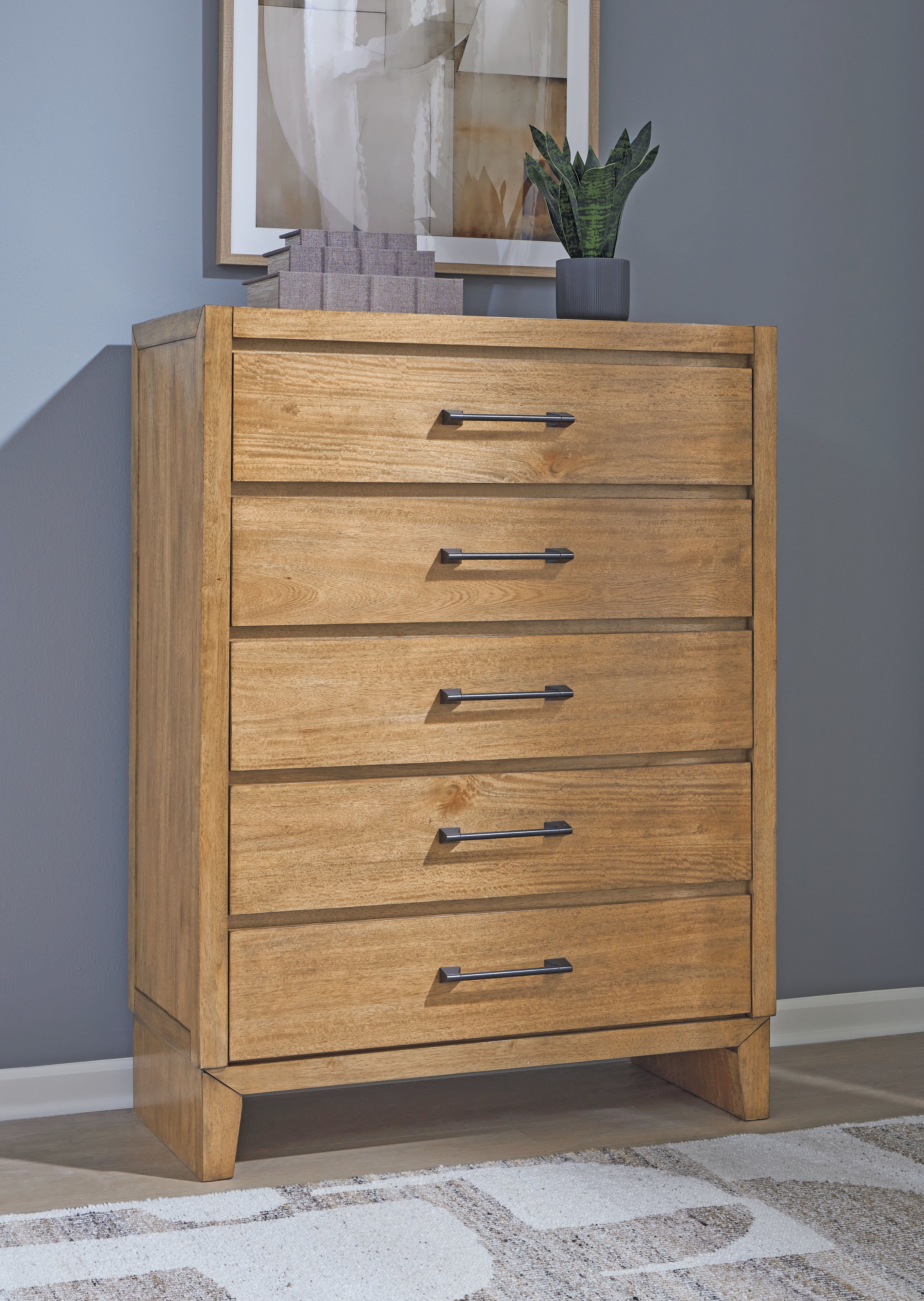 Sectionals for Less - Ashley Furniture - Sherbana Bedroom - Five Drawer Chest / Light Brown - B833-46