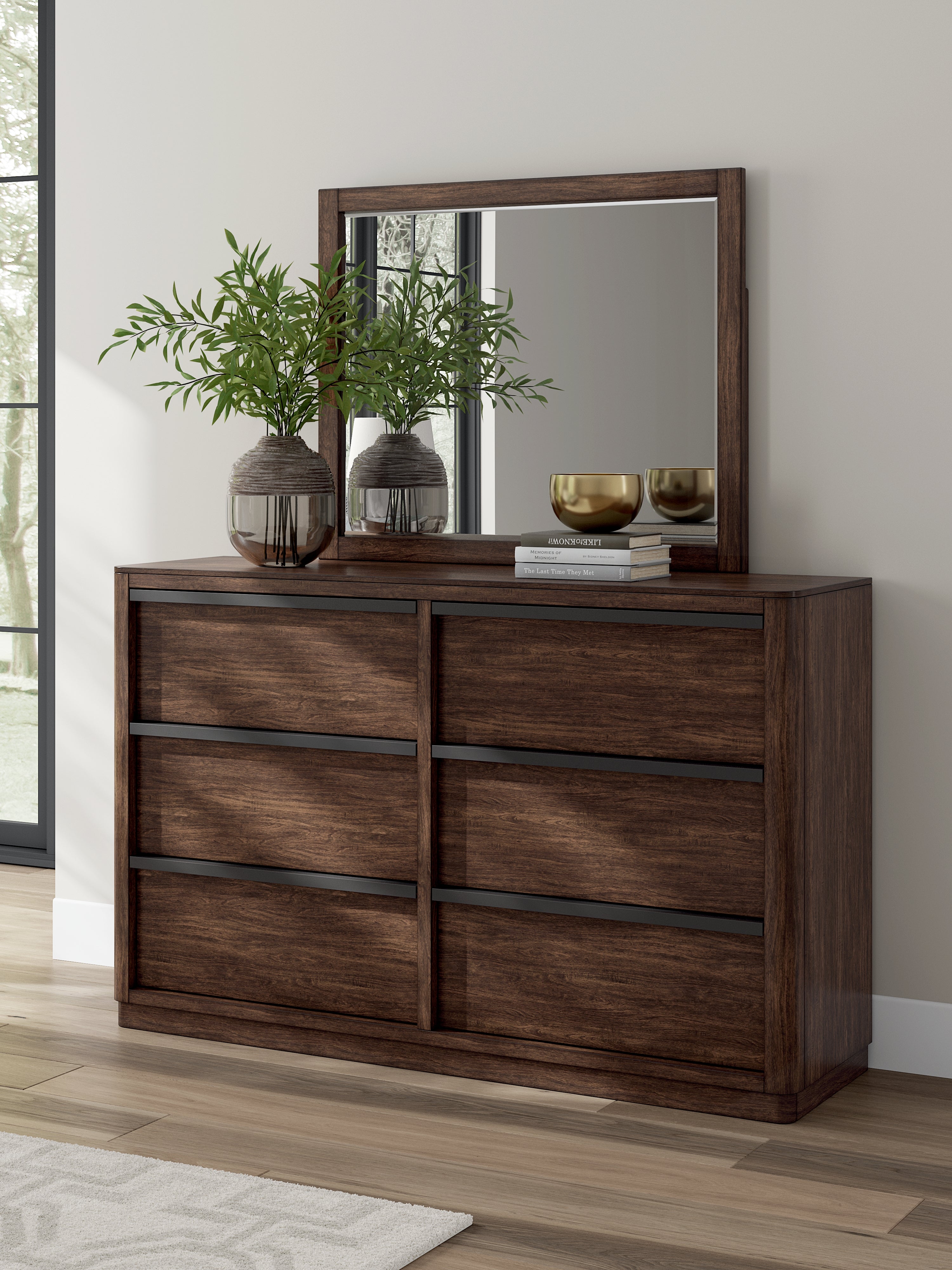 Sectionals for Less - Ashley Furniture - Dilenno Bedroom - Dresser and Mirror / Dark Brown - PCB857B1