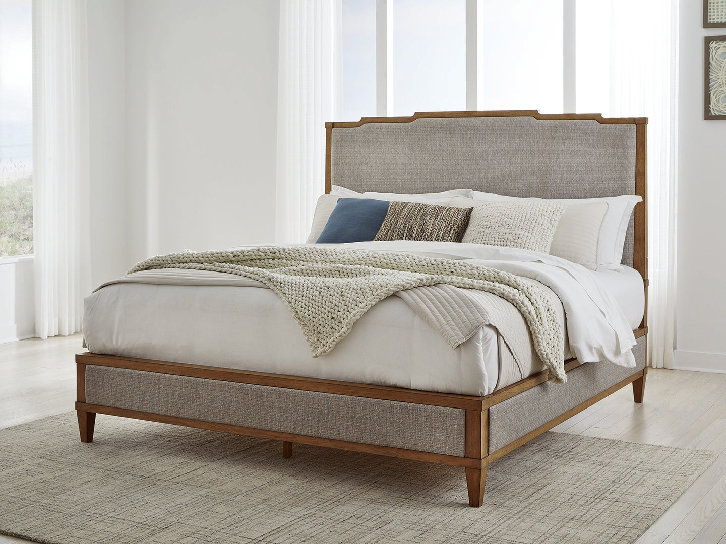 Sectionals for Less - Ashley Furniture - Sharlance Bedroom - California King Upholstered Panel Bed / Light Brown - B895B7