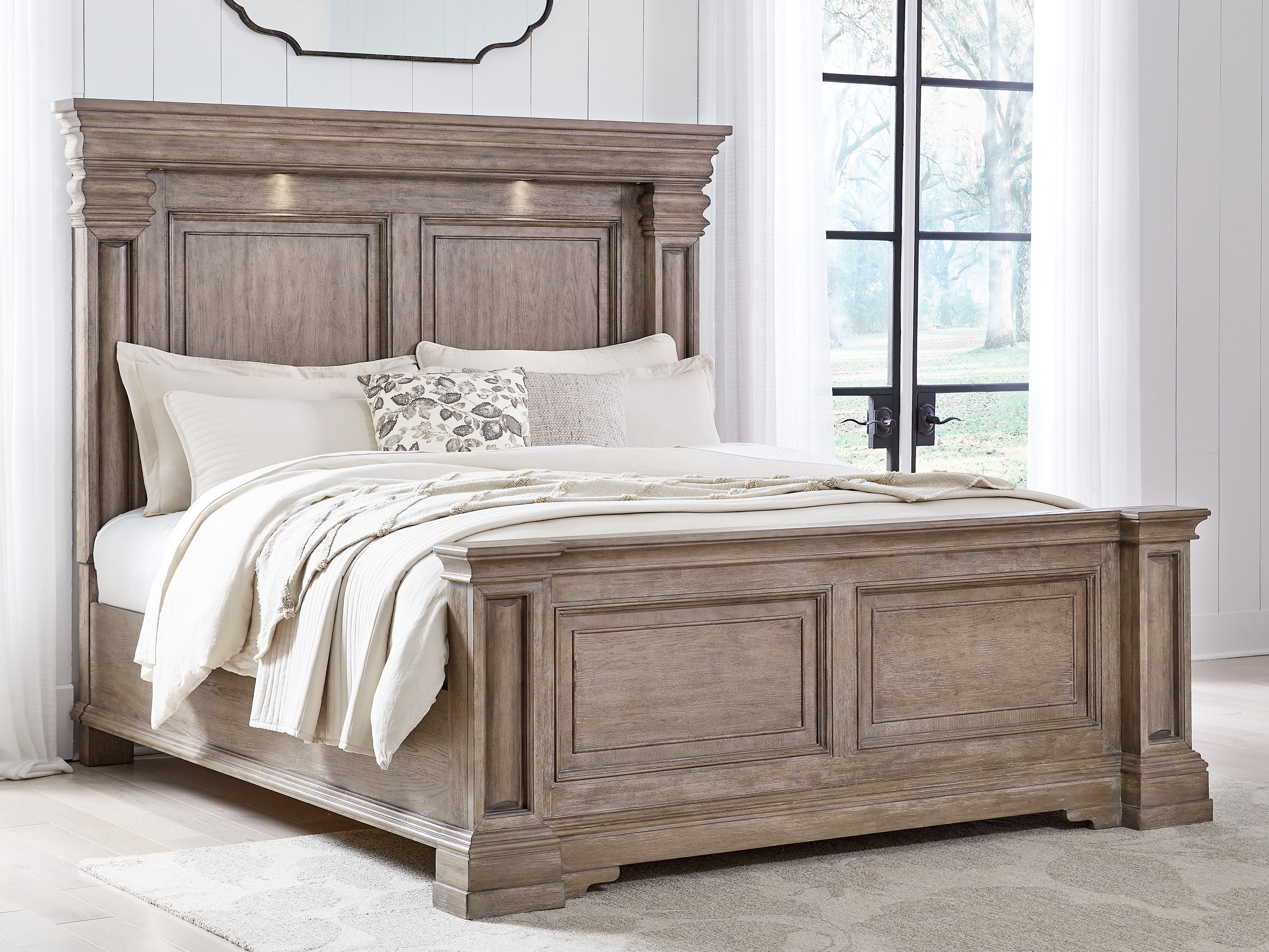 Sectionals for Less - Ashley Furniture - Blairhurst Bedroom - Queen Panel Bed / Light Grayish Brown - B916B2