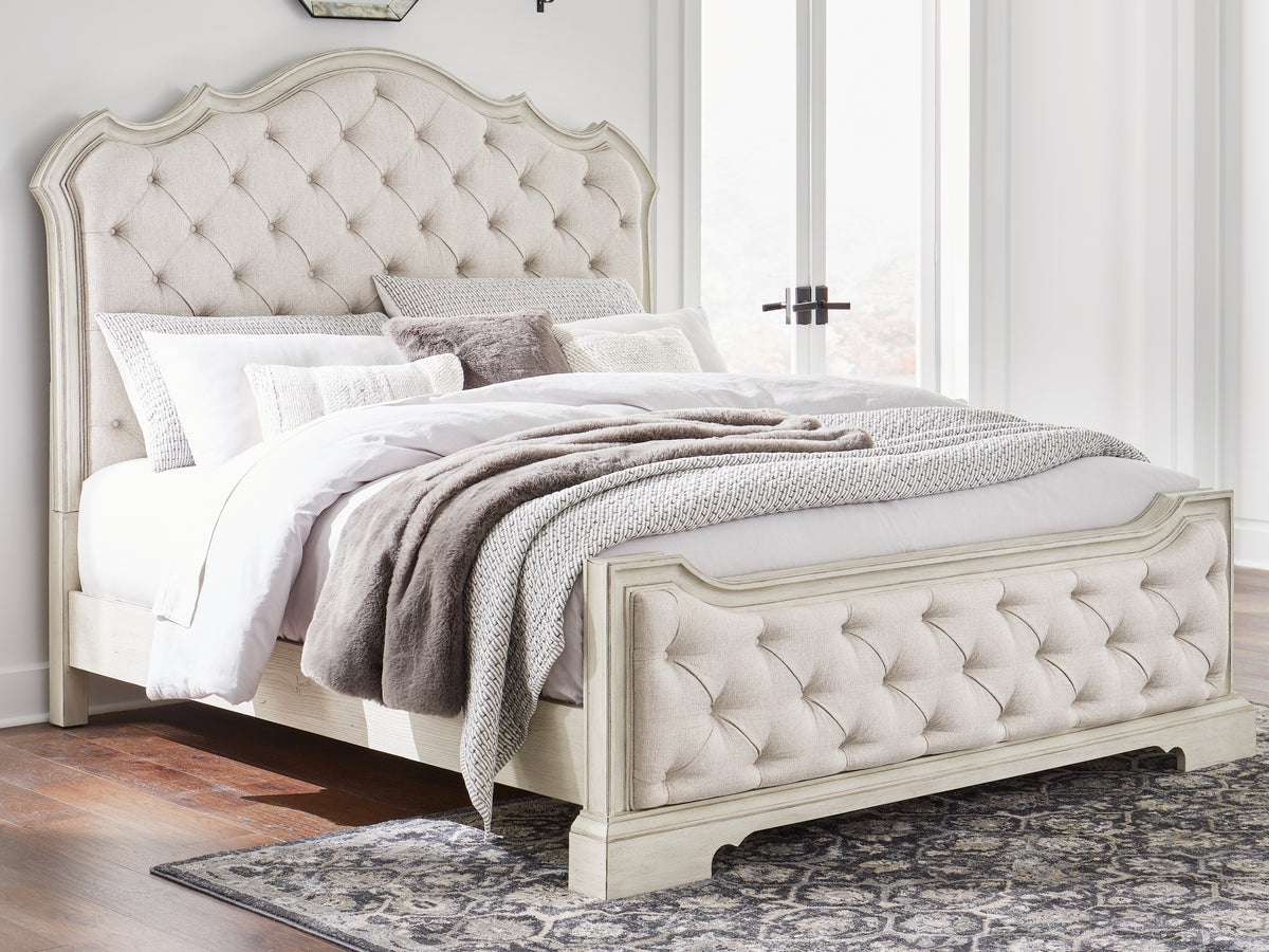Sectionals for Less - Ashley Furniture - Arlendyne Bedroom - California King Upholstered Bed / Antique White - B980B5