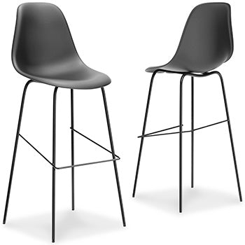 Sectionals for Less - Ashley Furniture - Forestead Dining Room - Bar Height Bar Stool (Set of 2) / Black - D130-130X2