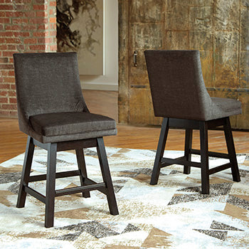 Sectionals for Less - Ashley Furniture - Tallenger Dining Room - Counter Height Bar Stool (Set of 2) / Dark Gray - D380-624X2