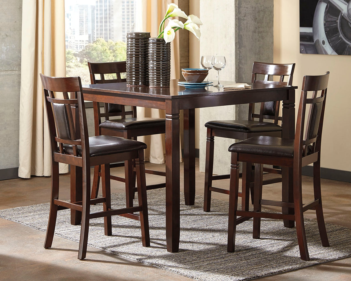 Sectionals for Less - Ashley Furniture - Bennox Dining Room - DRM Counter Table Set (5/CN) / Brown - D384-223