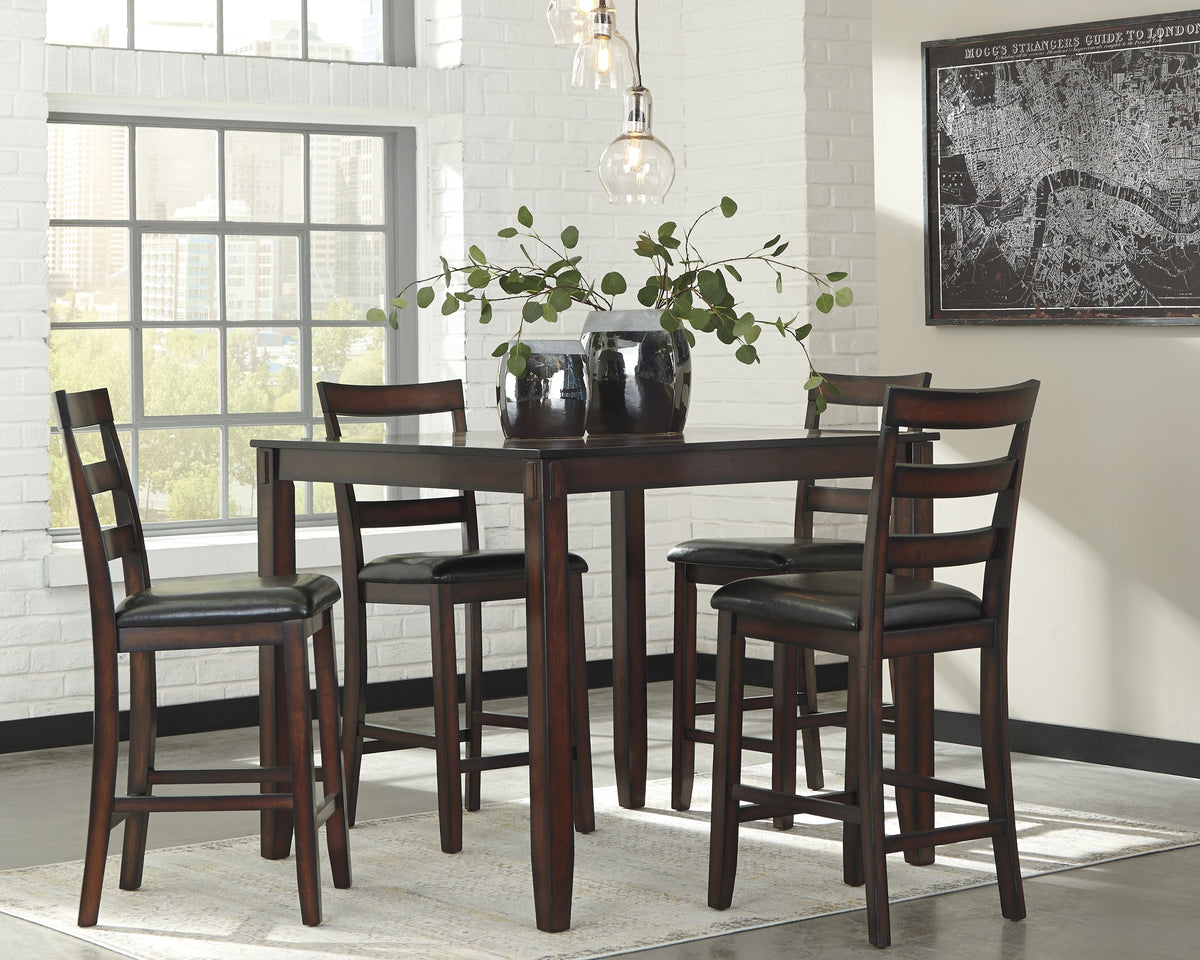 Sectionals for Less - Ashley Furniture - Coviar Dining Room - DRM Counter Table Set (5/CN) / Brown - D385-223