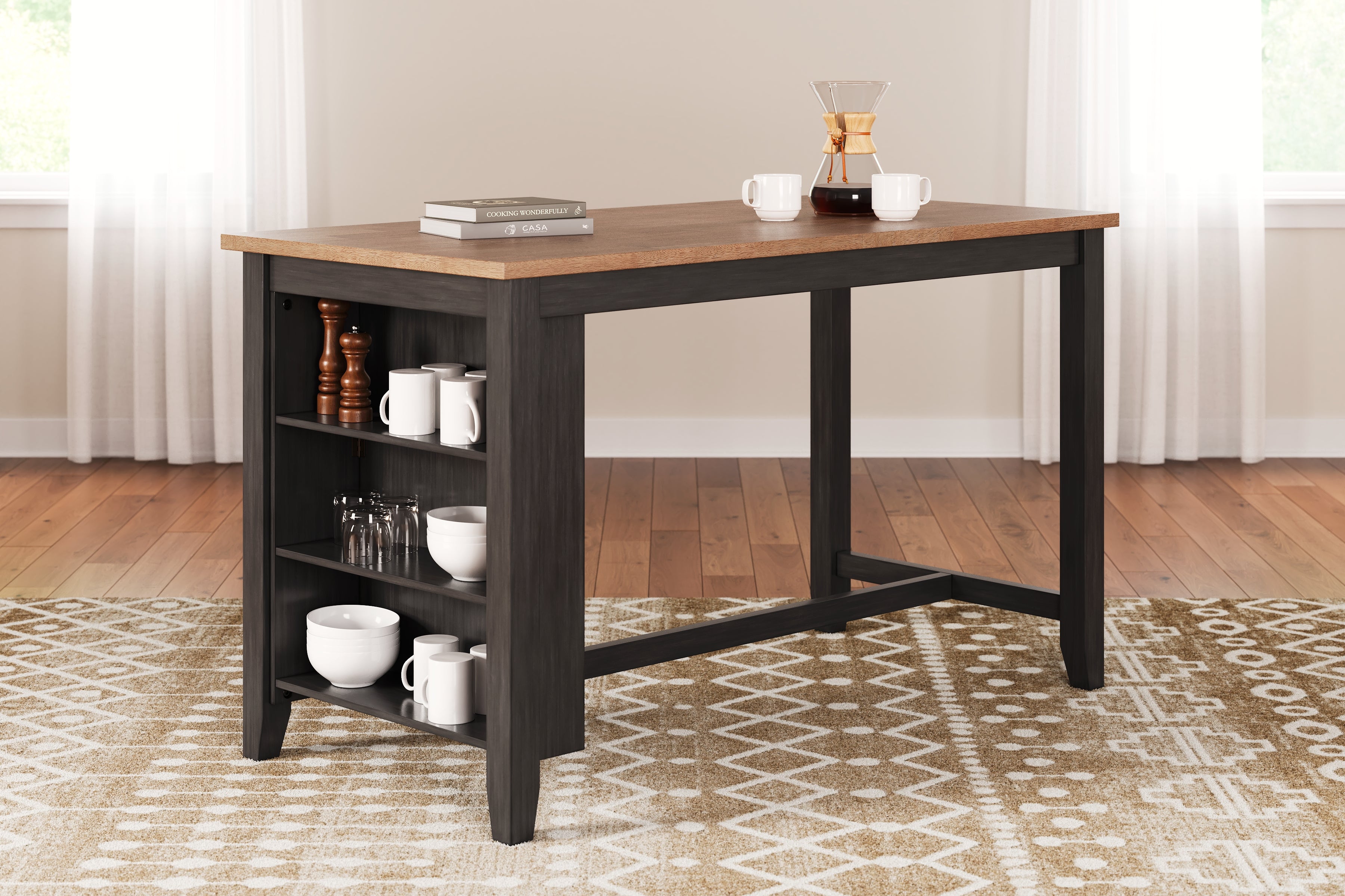 Sectionals for Less - Ashley Furniture - Gesthaven Dining Room - RECT Dining Room Counter Table / Natural/Brown - D396-13