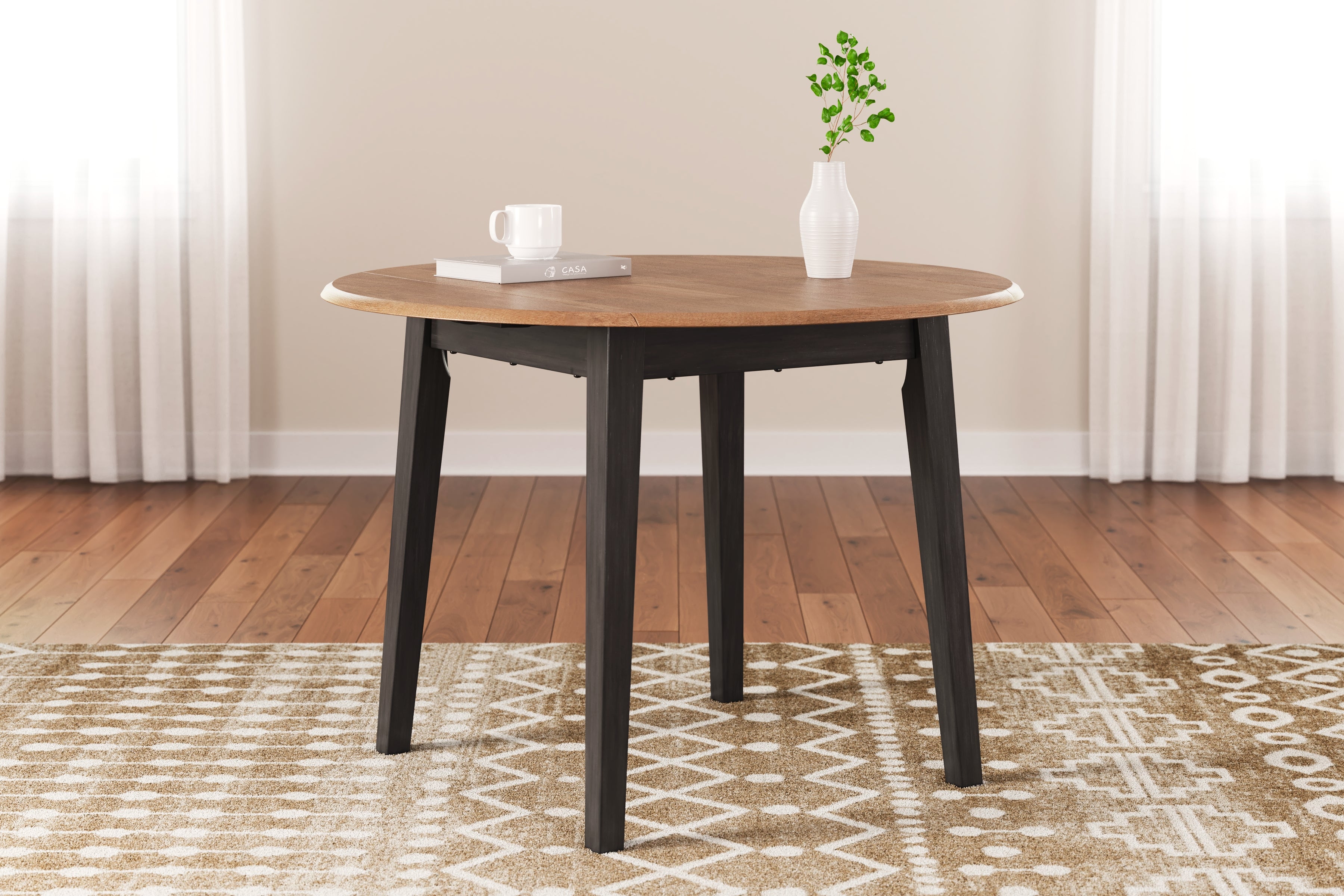 Sectionals for Less - Ashley Furniture - Gesthaven Dining Room - Round DRM Drop Leaf Table / Natural/Brown - D396-15
