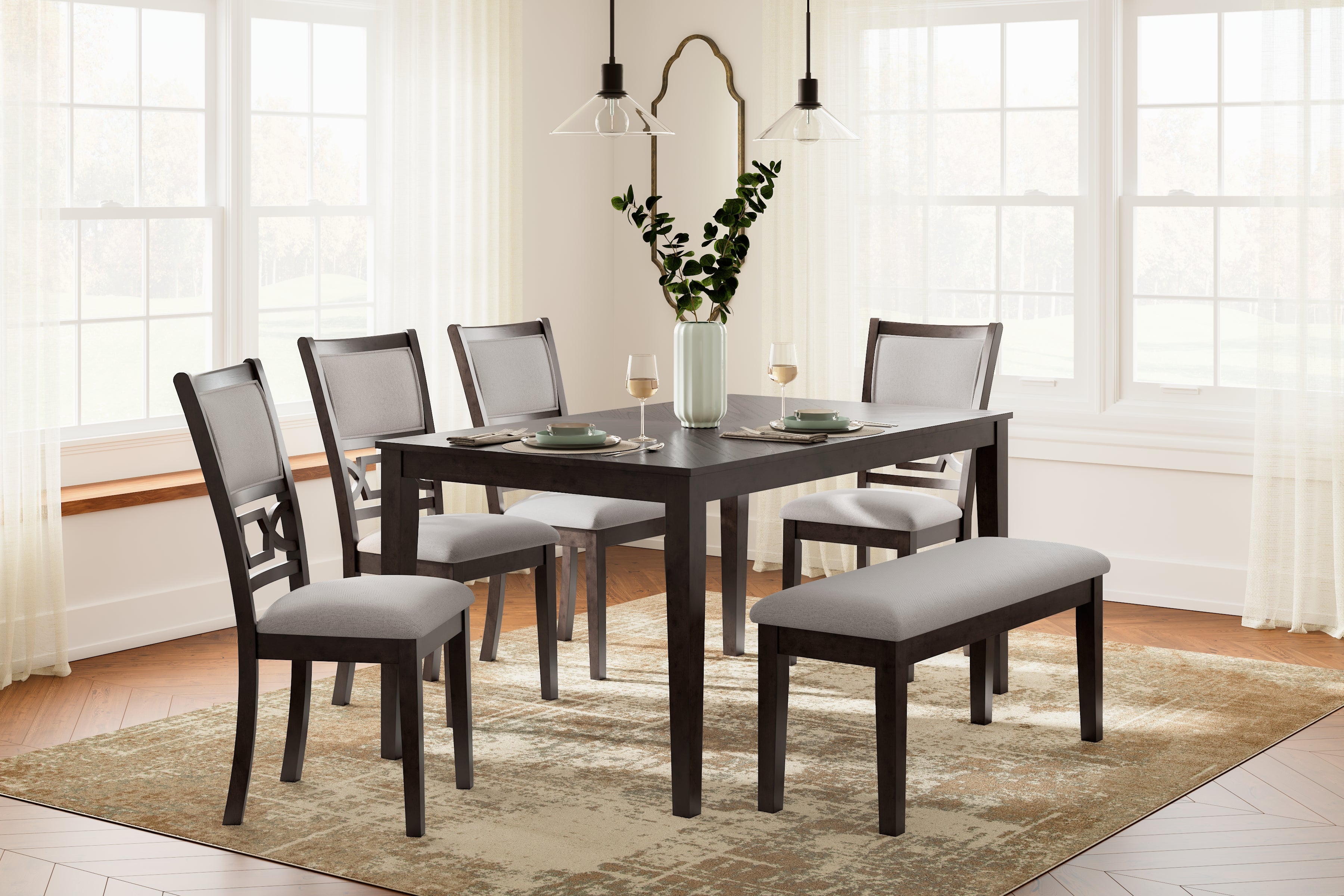 Sectionals for Less - Ashley Furniture - Langwest Dining Room - DRM Counter Table Set (5/CN) / Brown - D422-223