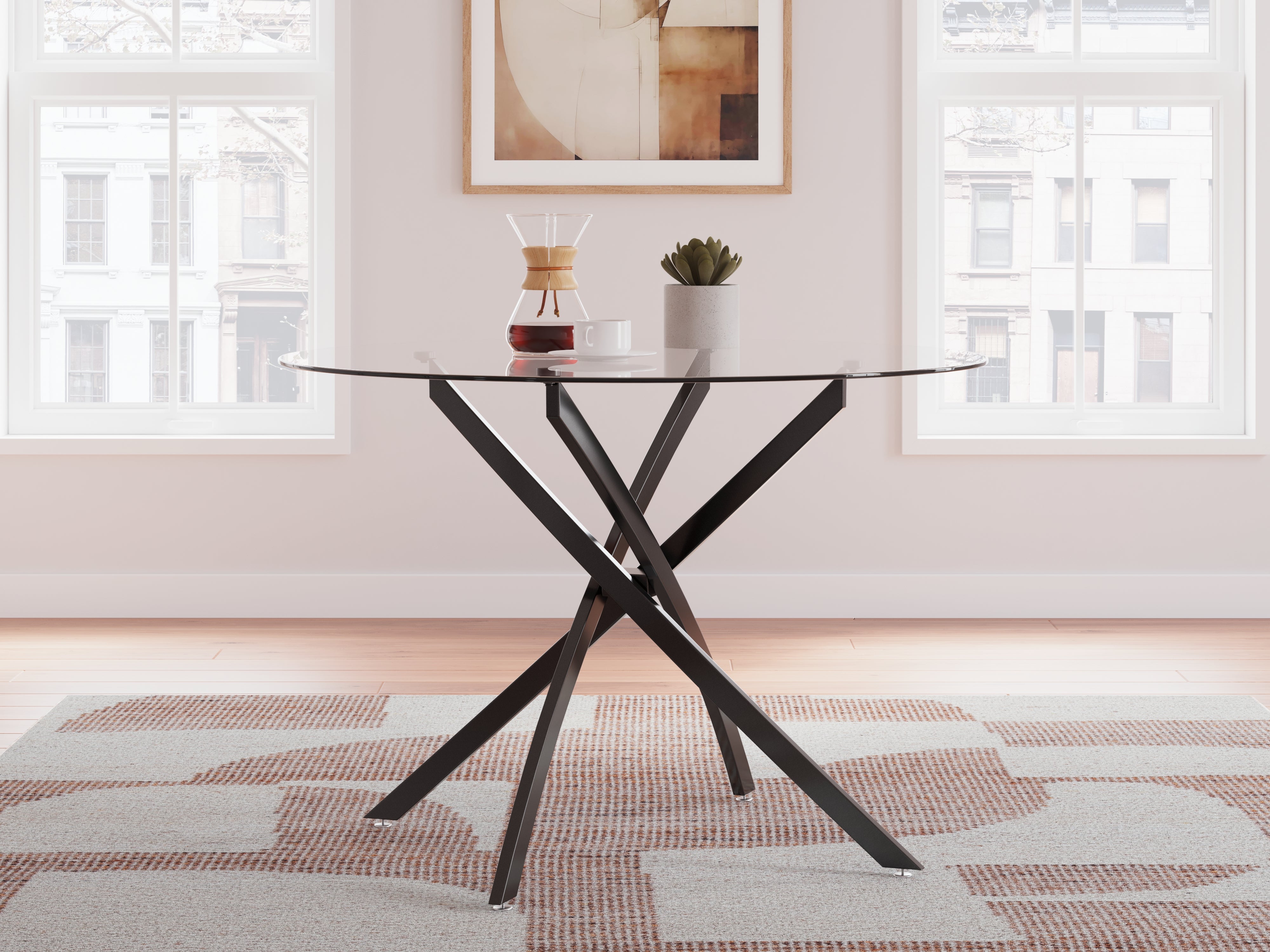 Sectionals for Less - Ashley Furniture - Pharwynn Dining Room - Round Dining Room Table / Black - D446-15