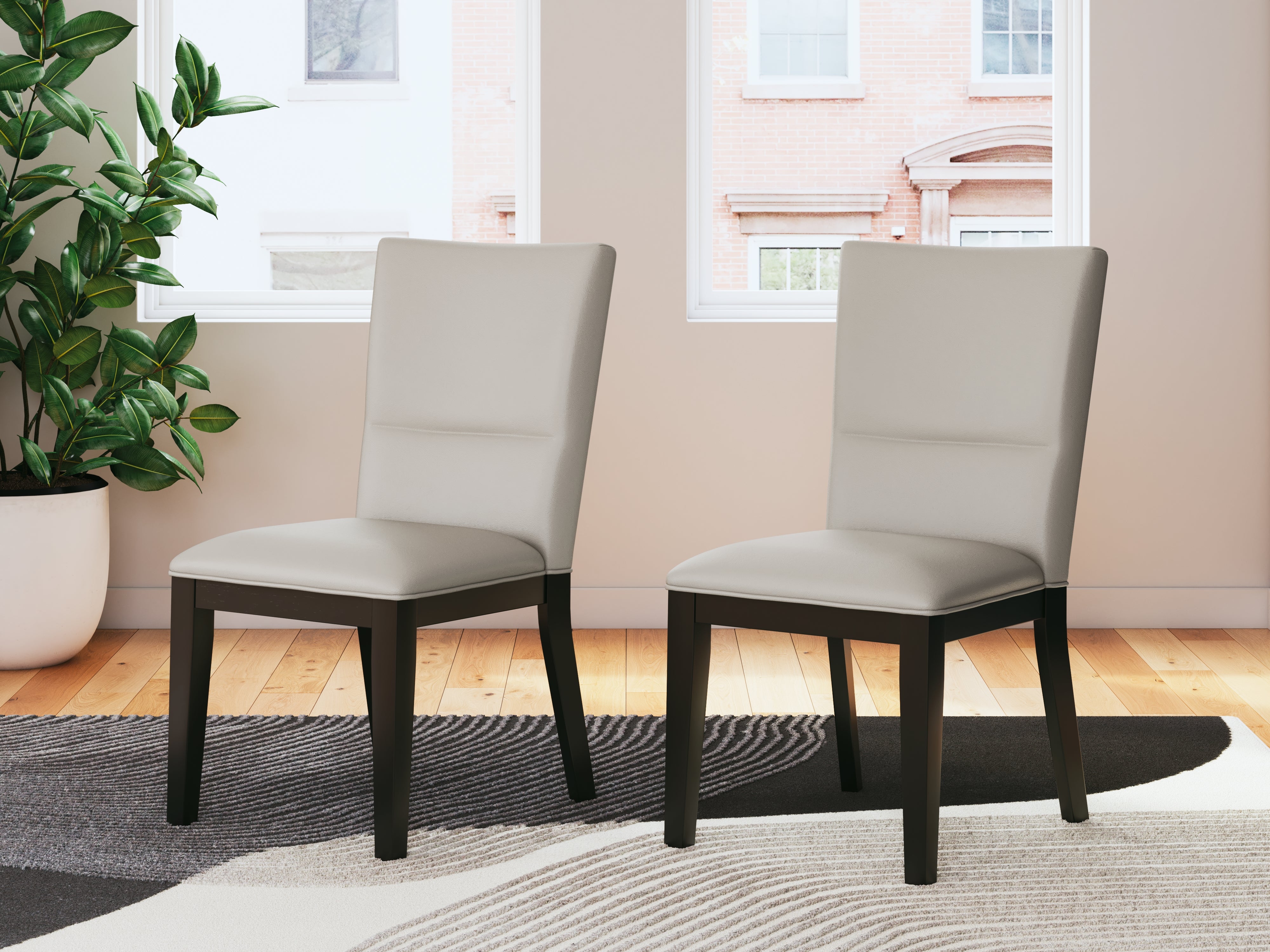 Sectionals for Less - Ashley Furniture - Glinari Dining Room - Dining Chair  (Set of 2) / Taupe/Black - D476-01X2