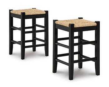Sectionals for Less - Ashley Furniture - Mirimyn Dining Room - Counter Height Bar Stool (Set of 2) / Black - D508-124X2