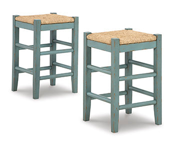 Sectionals for Less - Ashley Furniture - Mirimyn Dining Room - Counter Height Bar Stool (Set of 2) / Teal - D508-324X2