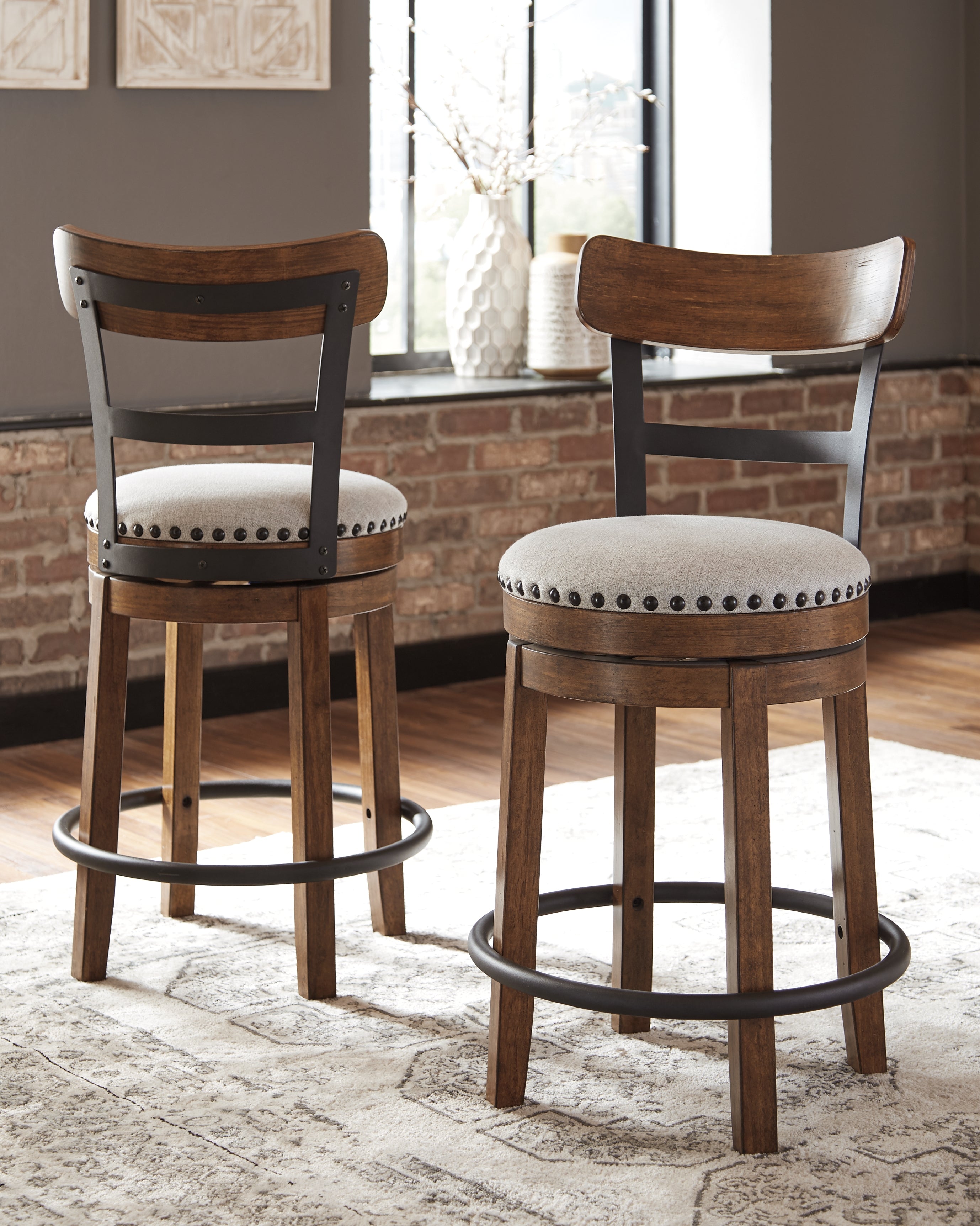 Sectionals for Less - Ashley Furniture - Valebeck Dining Room - UPH Swivel Barstool (1/CN) / Brown - D546-424