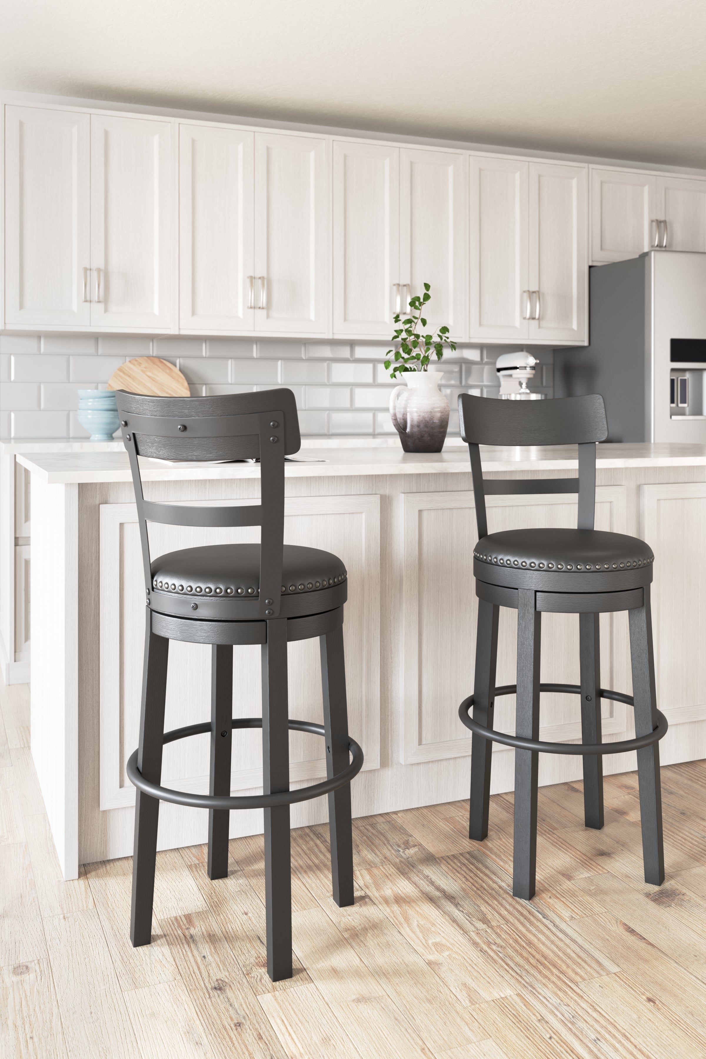 Sectionals for Less - Ashley Furniture - Valebeck Dining Room - Bar Height Bar Stool (Set of 2) / Multi - D546-630X2