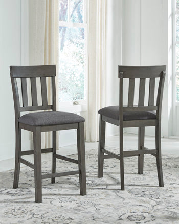 Sectionals for Less - Ashley Furniture - Hallanden Dining Room - Counter Height Bar Stool (Set of 2) / Two-tone Gray - D589-124X2