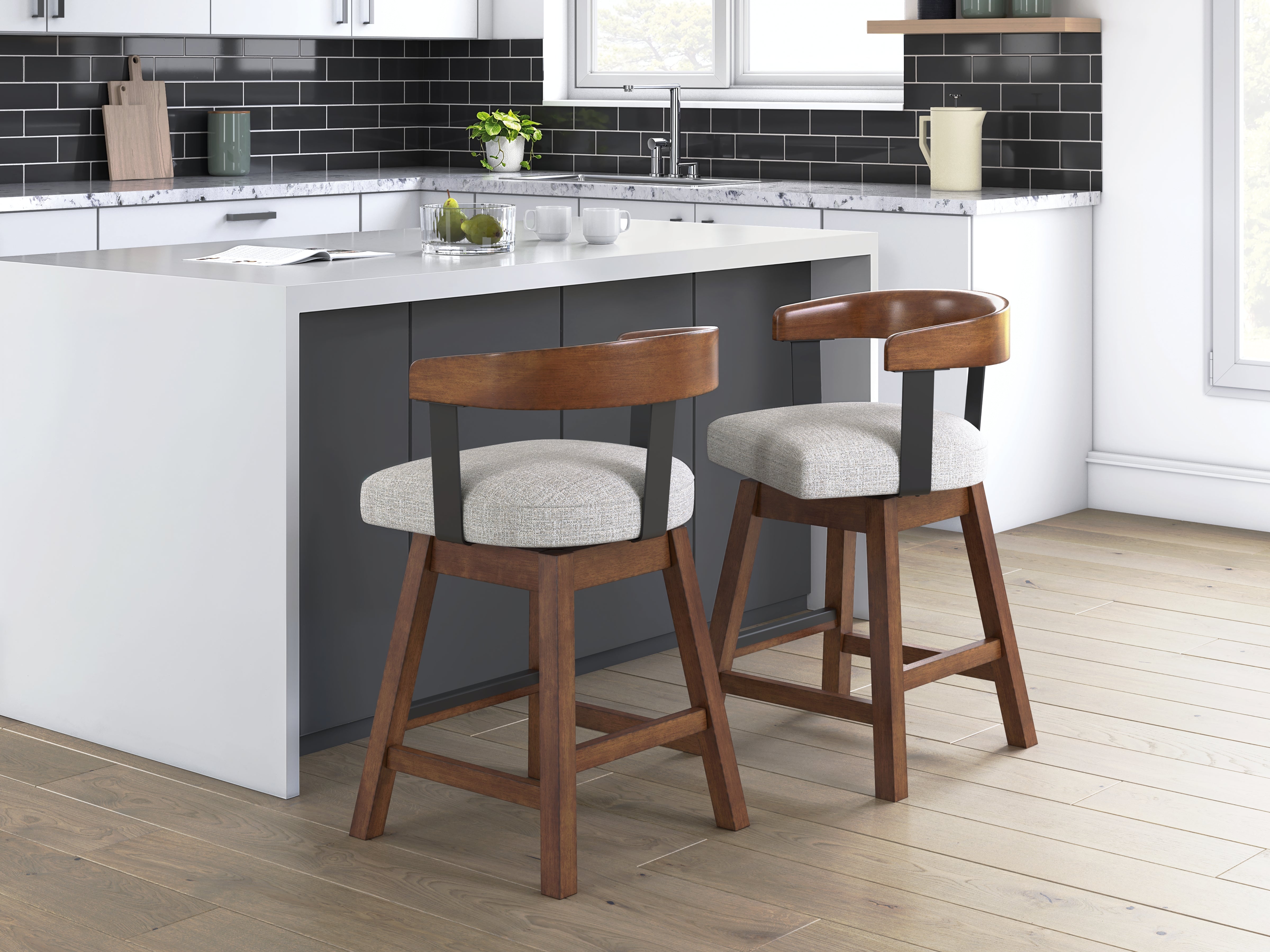 Sectionals for Less - Ashley Furniture - Ralene Dining Room - Counter Height Barstool (Set of 2) / Medium Brown - D594-224X2