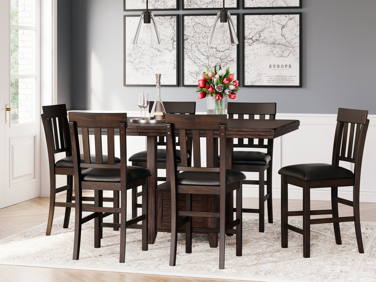 Sectionals for Less - Ashley Furniture - Haddigan Dining Room - Counter Height Barstool (Set of 2) / Dark Brown - D596-224X2