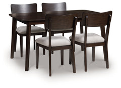 Sectionals for Less - Ashley Furniture - Mallenette Dining Table and 4 Chairs (Set of 5) - Dining Room Table Set (5/CN) / Merlot - PCD607-225