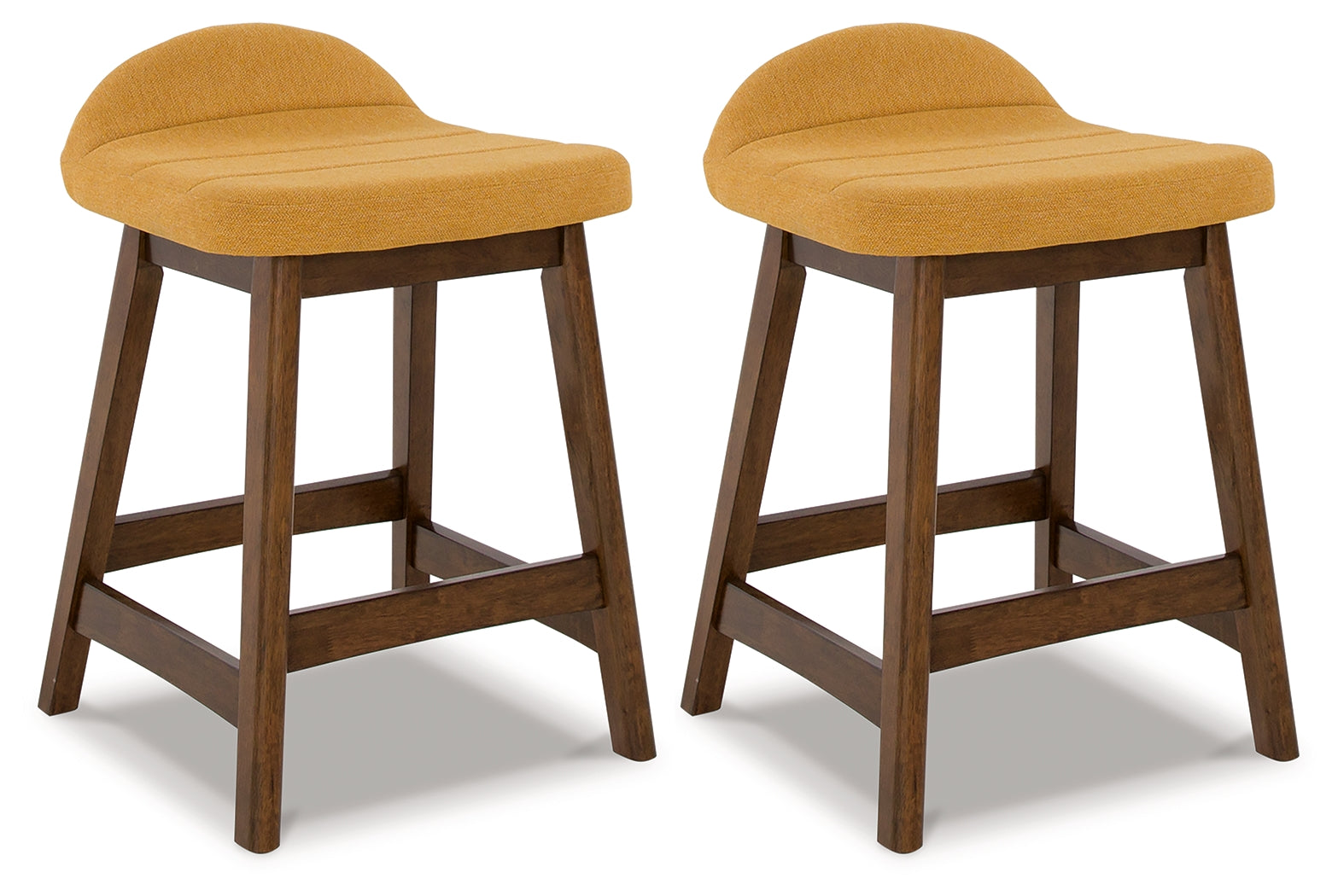 Sectionals for Less - Ashley Furniture - Lyncott Dining Room - Counter Height Bar Stool (Set of 2) / Mustard/Brown - D615-424X2