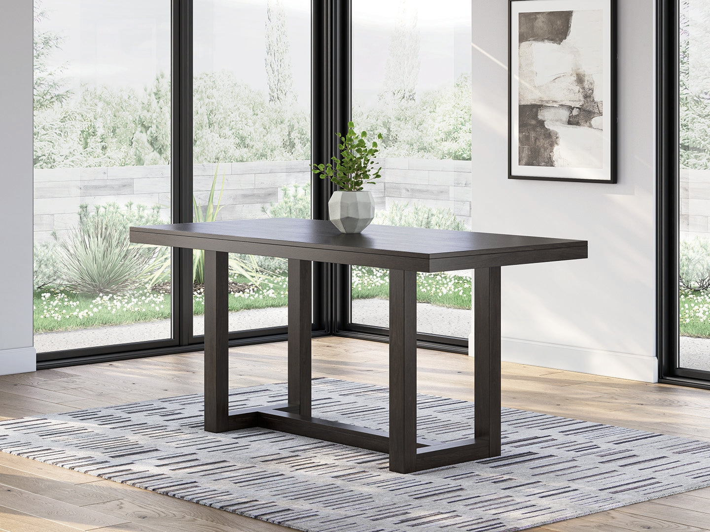 Sectionals for Less - Ashley Furniture - Neymorton Dining Room - RECT Dining Room Counter Table / Dark Grayish Brown - D618-13