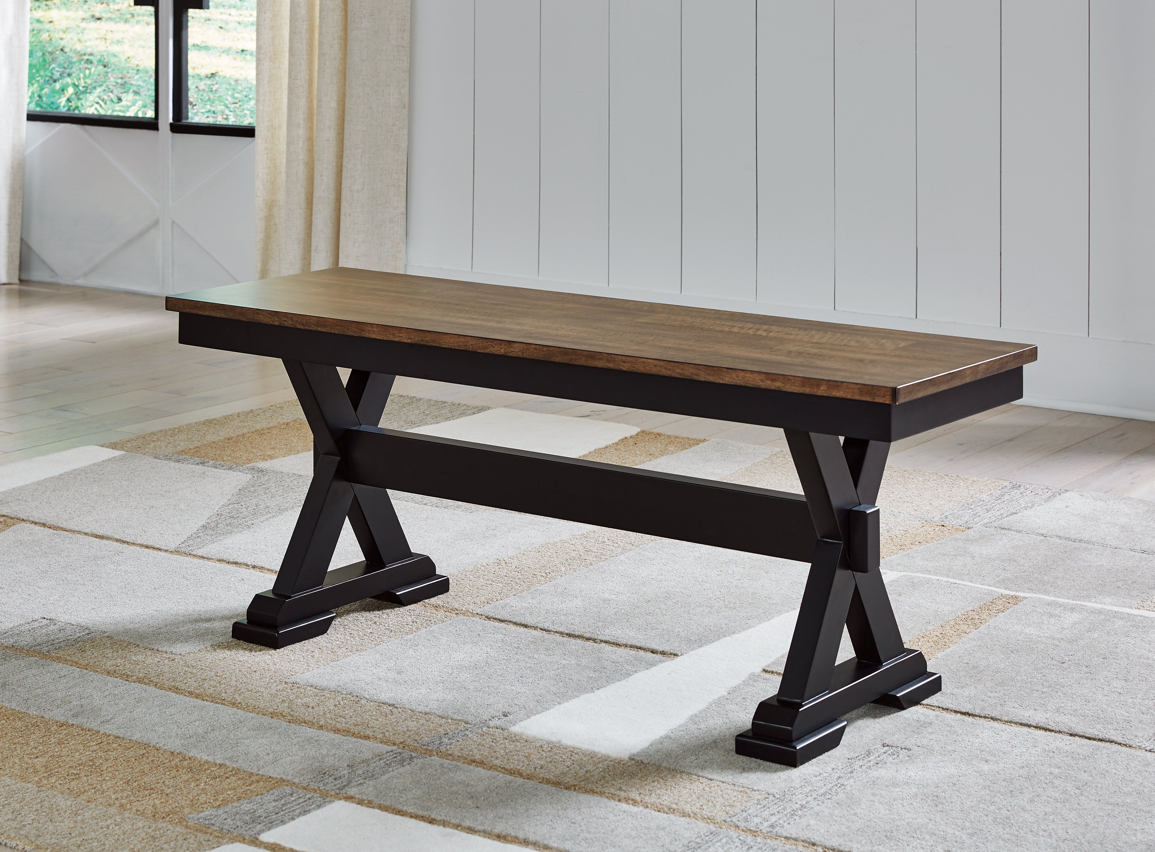 Sectionals for Less - Ashley Furniture - Wildenauer Dining Room - Large Dining Room Bench / Brown/Black - D634-00