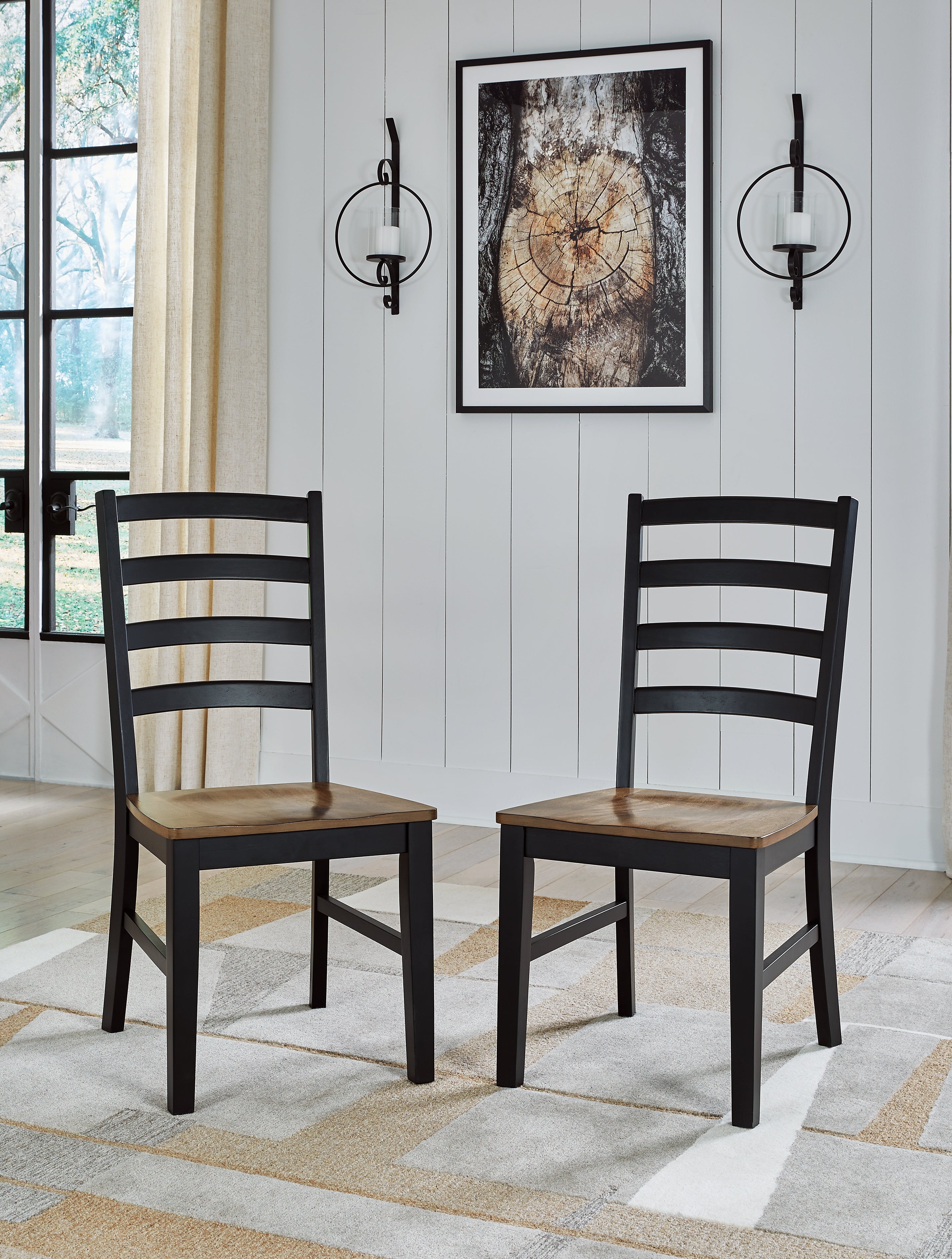 Sectionals for Less - Ashley Furniture - Wildenauer Dining Room - Dining Chair (Set of 2) / Brown/Black - D634-01X2