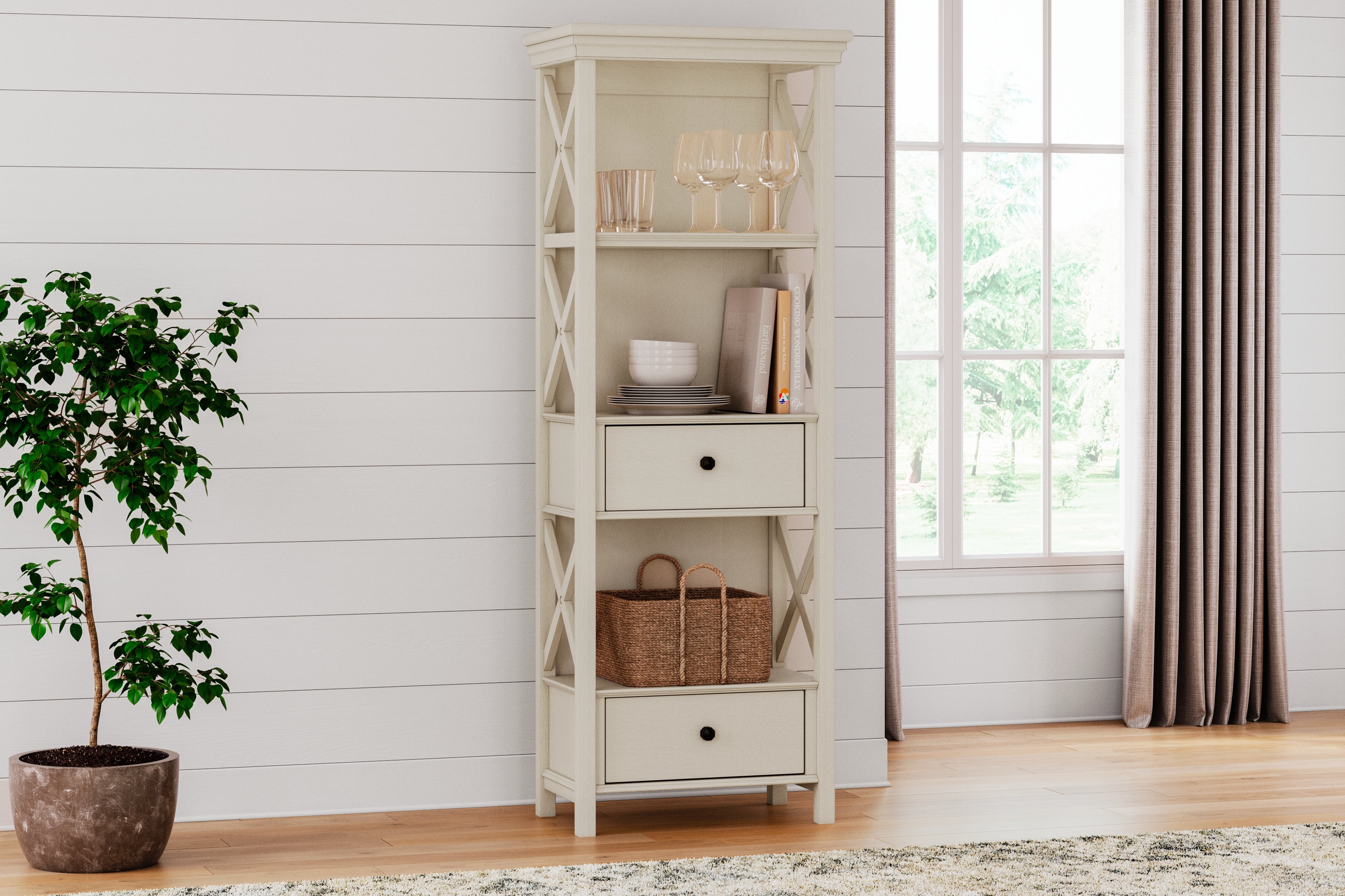 Sectionals for Less - Ashley Furniture - Bolanburg Dining Room - Display Cabinet / Antique White - D647-76