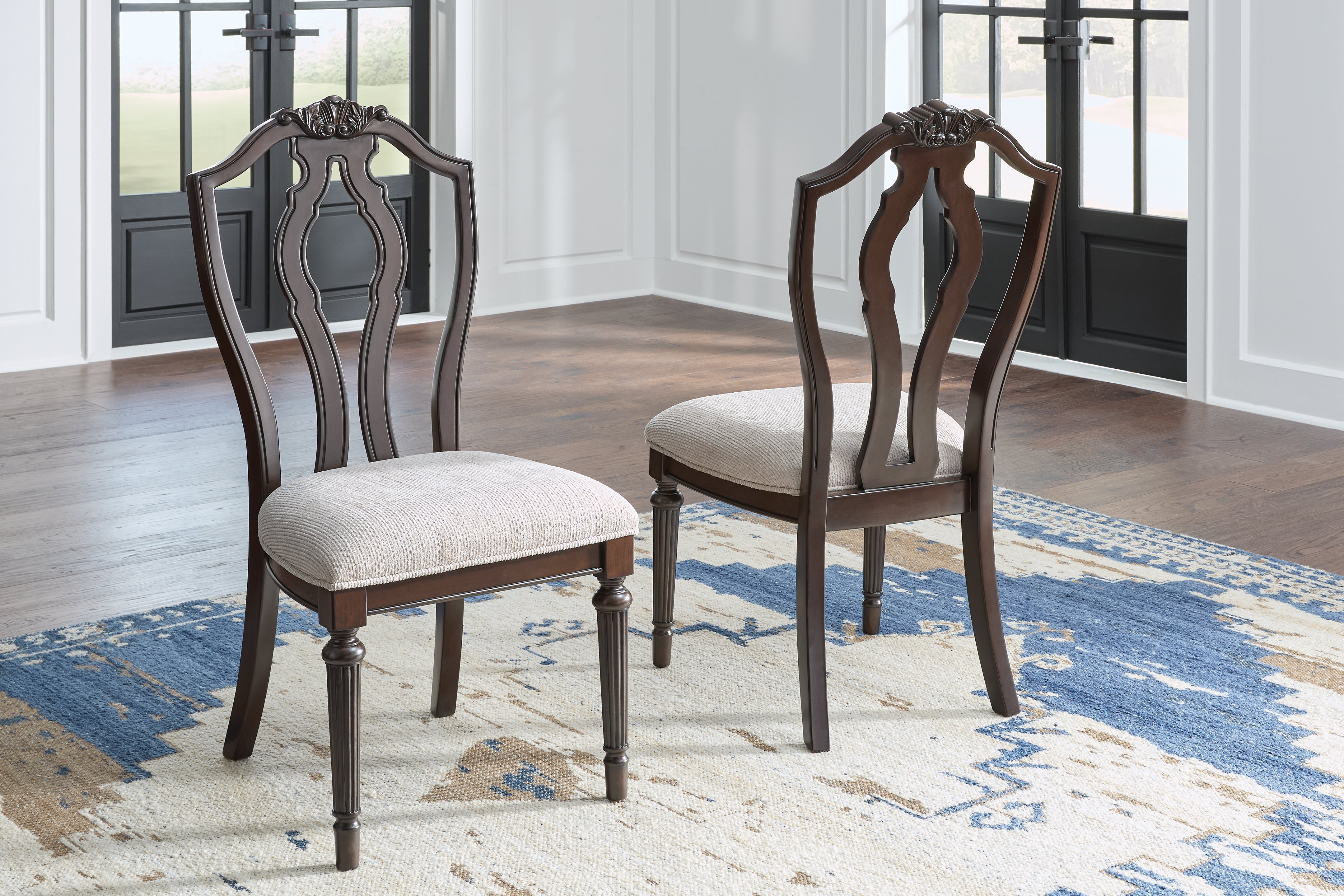 Sectionals for Less - Ashley Furniture - Lavinton Dining Room - Dining Chair (Set of 2) / Tan/Brown - D764-01X2