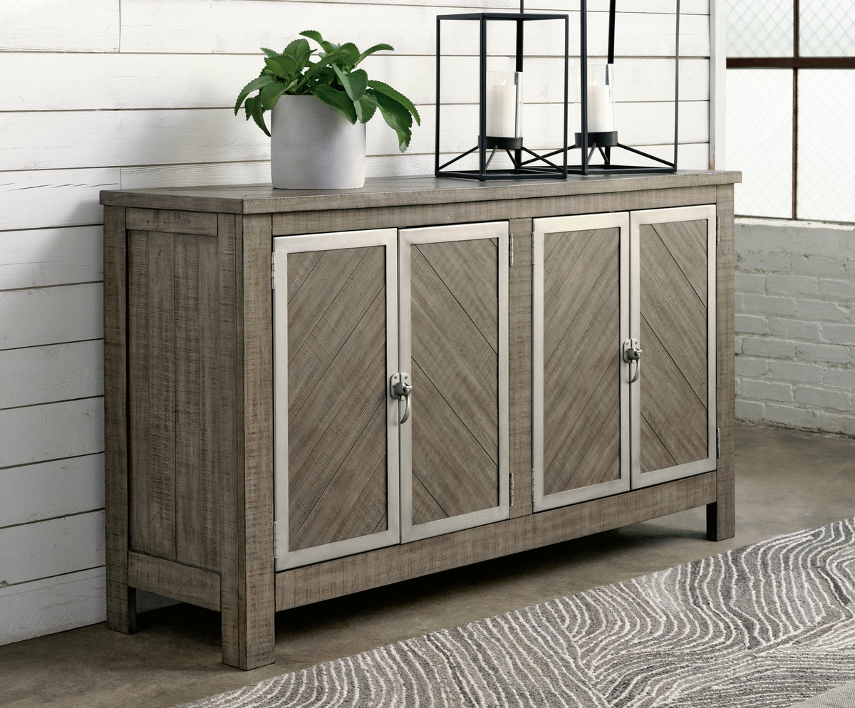Sectionals for Less - Ashley Furniture - Krystanza Dining Room - Dining Room Server / Weathered Gray - D766-60
