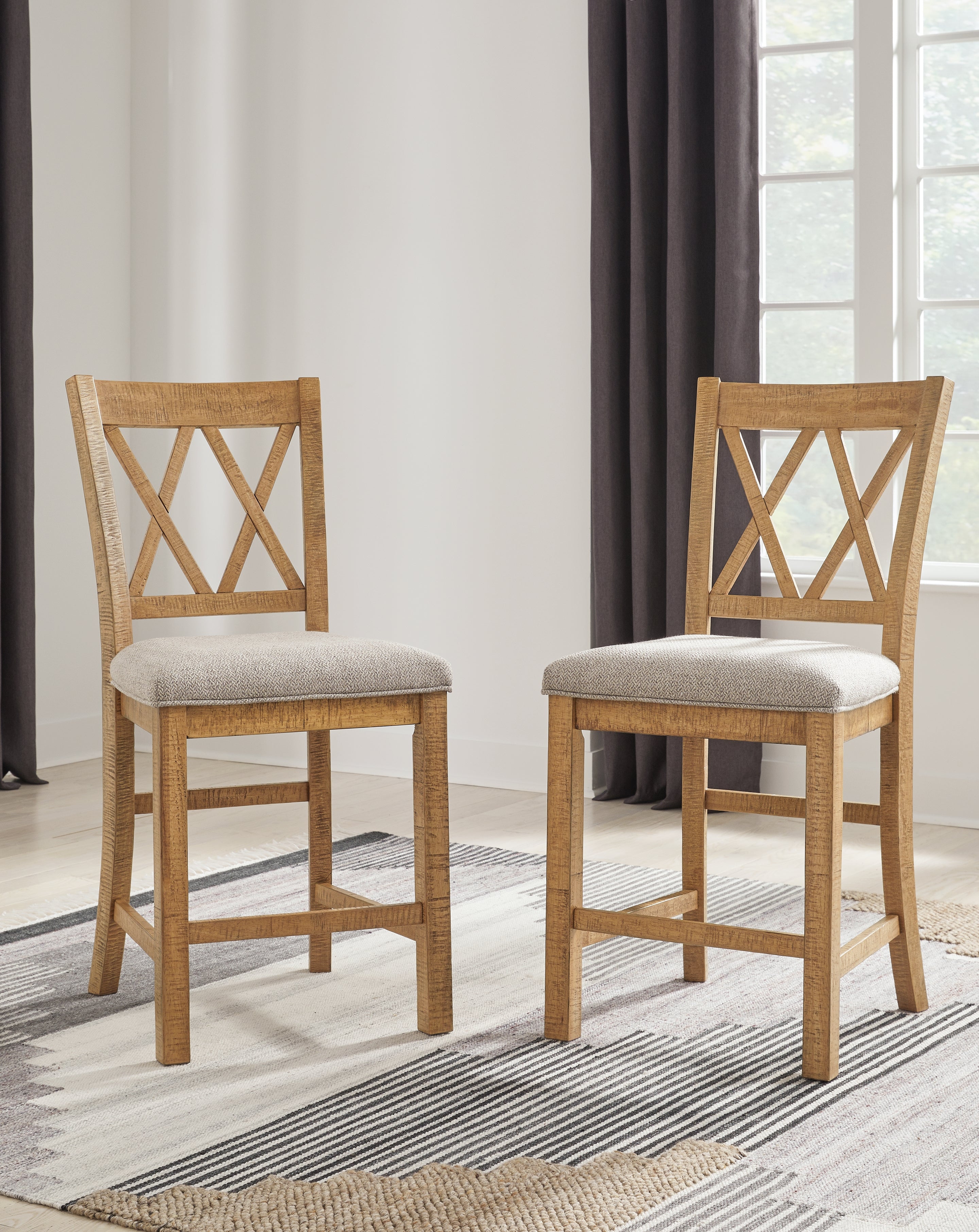 Sectionals for Less - Ashley Furniture - Havonplane Dining Room - Barstool (Set of 2) / Brown - D773-124X2