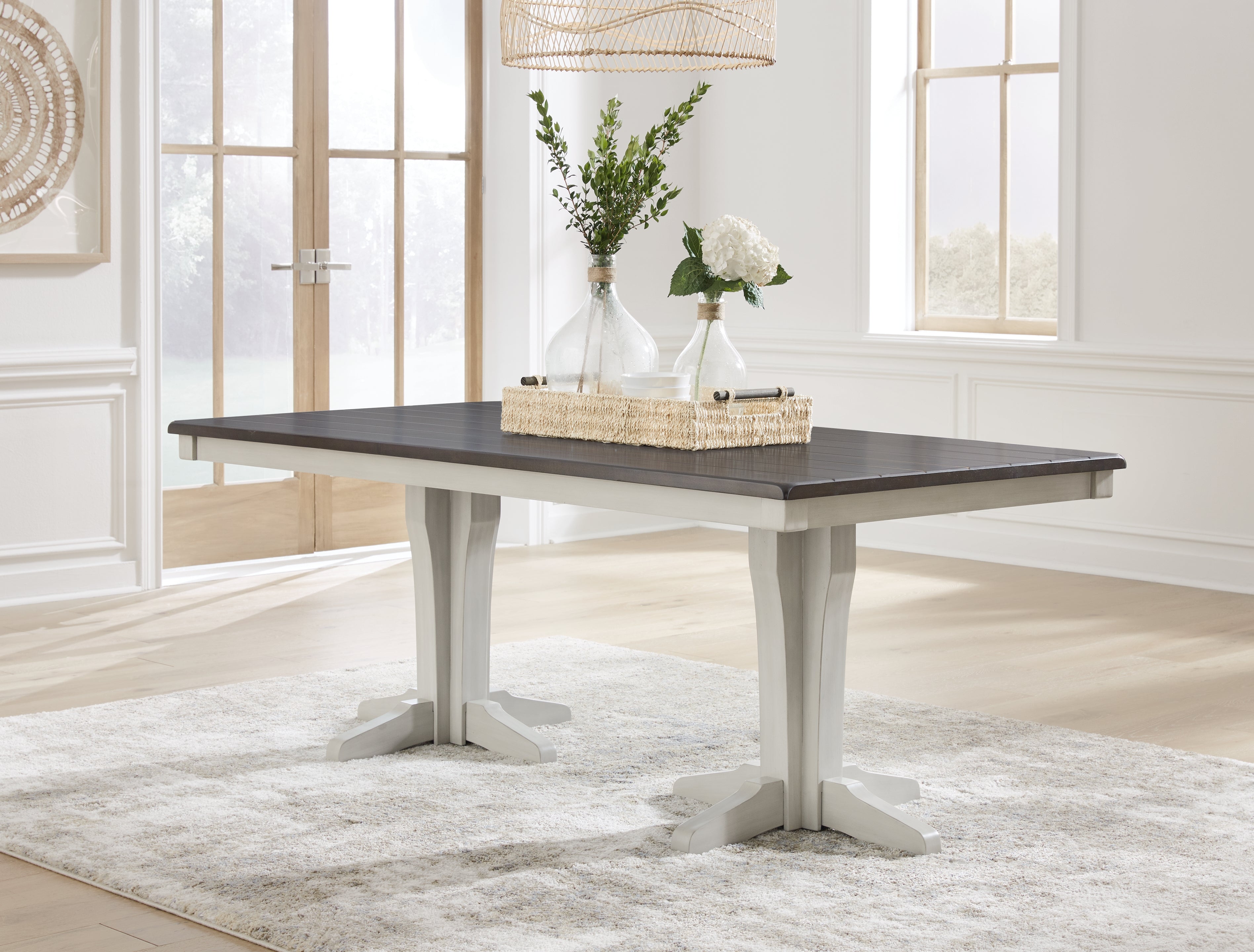 Sectionals for Less - Ashley Furniture - Darborn Dining Room - Dining Table / Gray/Brown / 40"W x 78"D x 30"H - D796D3