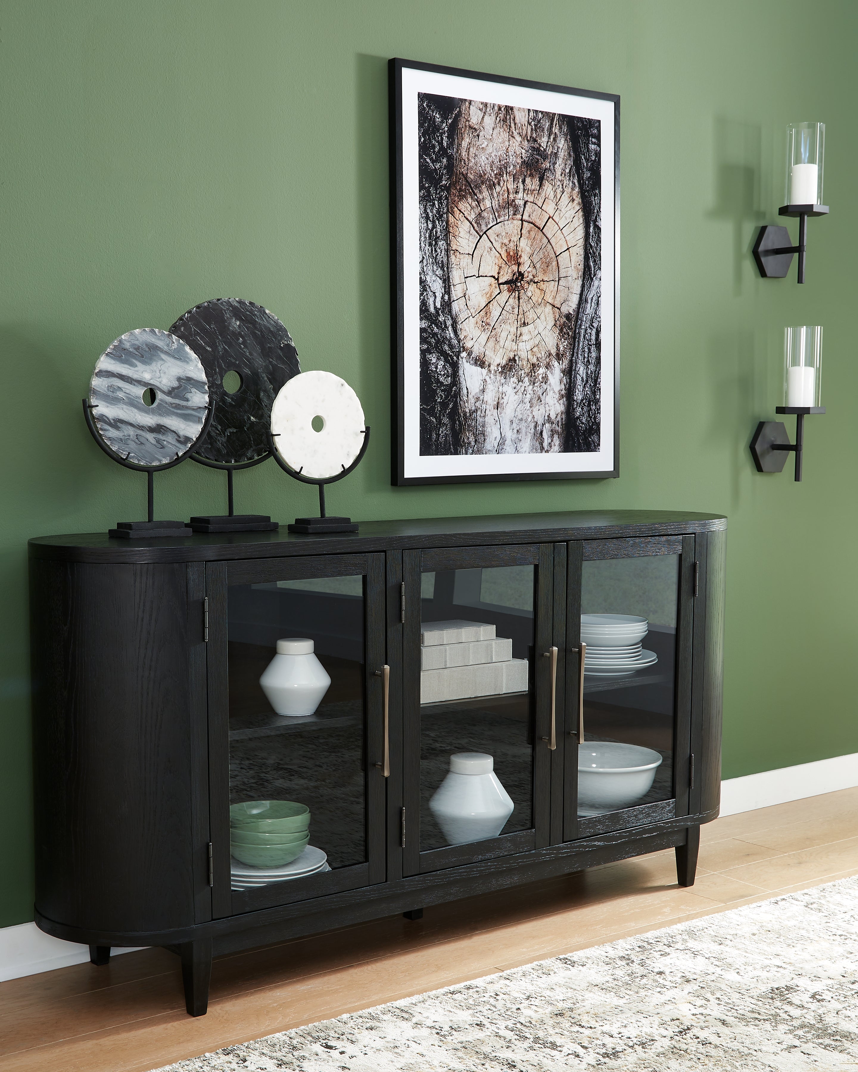 Sectionals for Less - Ashley Furniture - Rowanbeck Dining Room - Dining Room Server / Black - D821-60