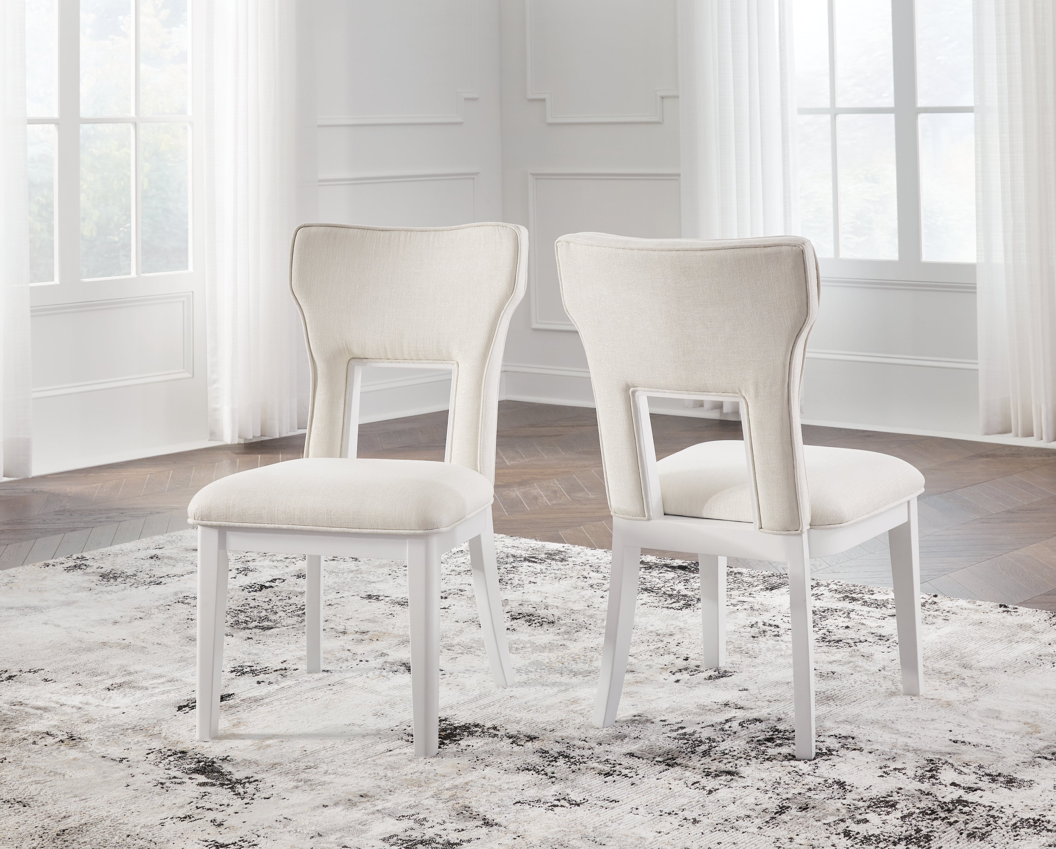 Sectionals for Less - Ashley Furniture - Chalanna Dining Room - Dining Chair (Set of 2) / White - D822-01X2