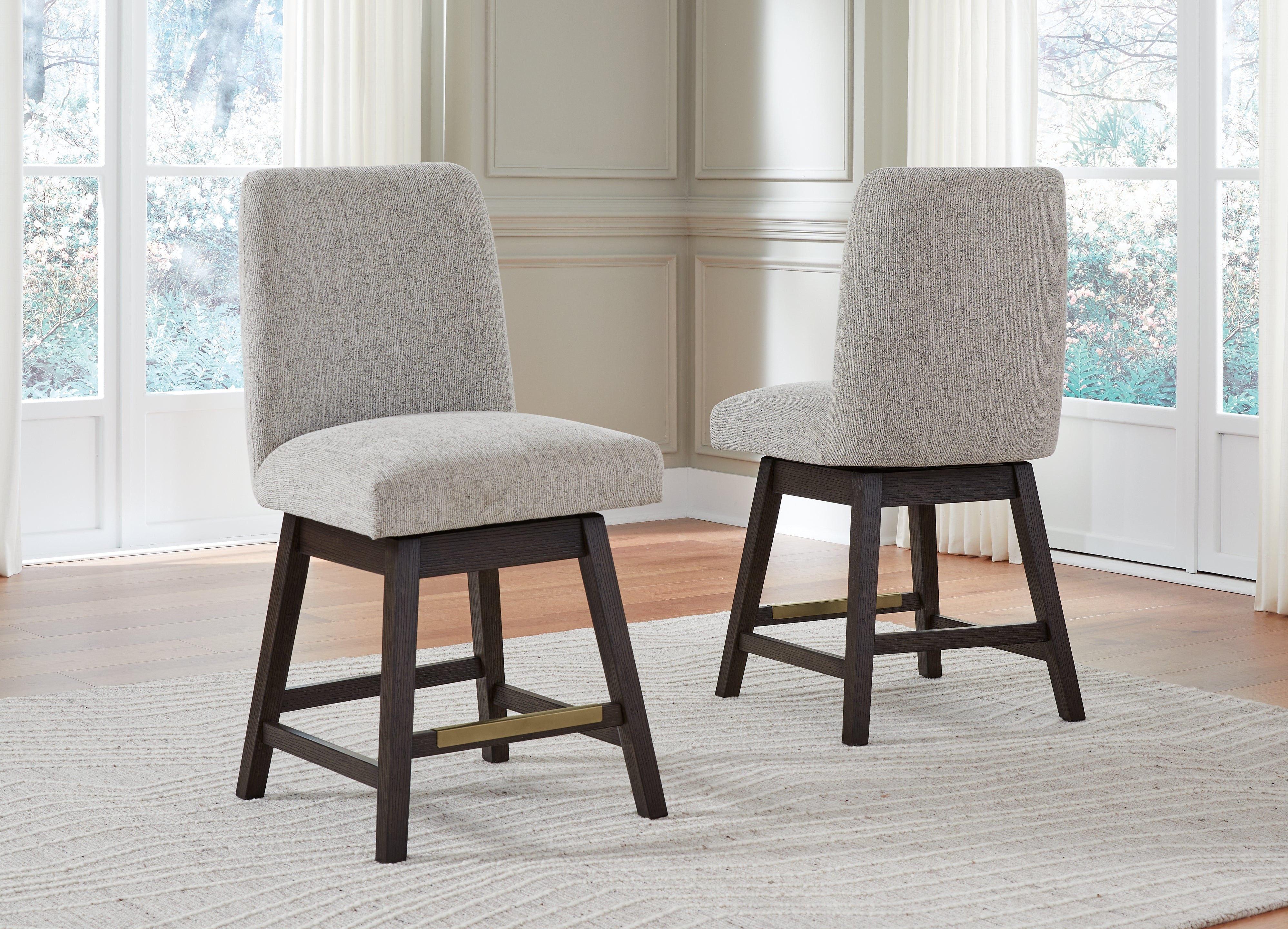 Sectionals for Less - Ashley Furniture - Burkhaus Dining Room - Counter Height Barstool (Set of 2) / Dark Brown - D984-124X2