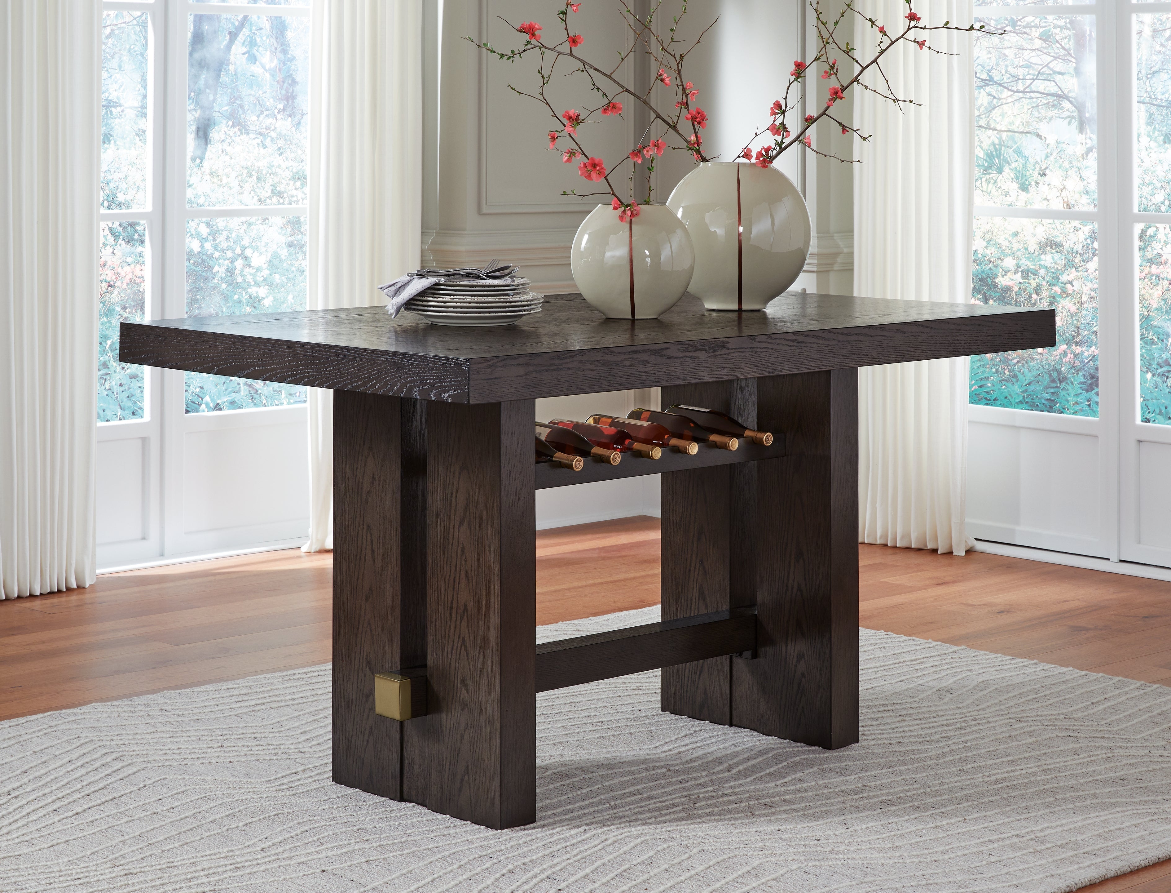 Sectionals for Less - Ashley Furniture - Burkhaus Dining Room - RECT Dining Room Counter Table / Dark Brown - D984-32