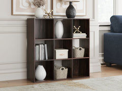 Sectionals for Less - Ashley Furniture - Glosmount Nine Cube Organizer - Nine Cube Organizer / Cherry/Light Brown - EA1055-3X3