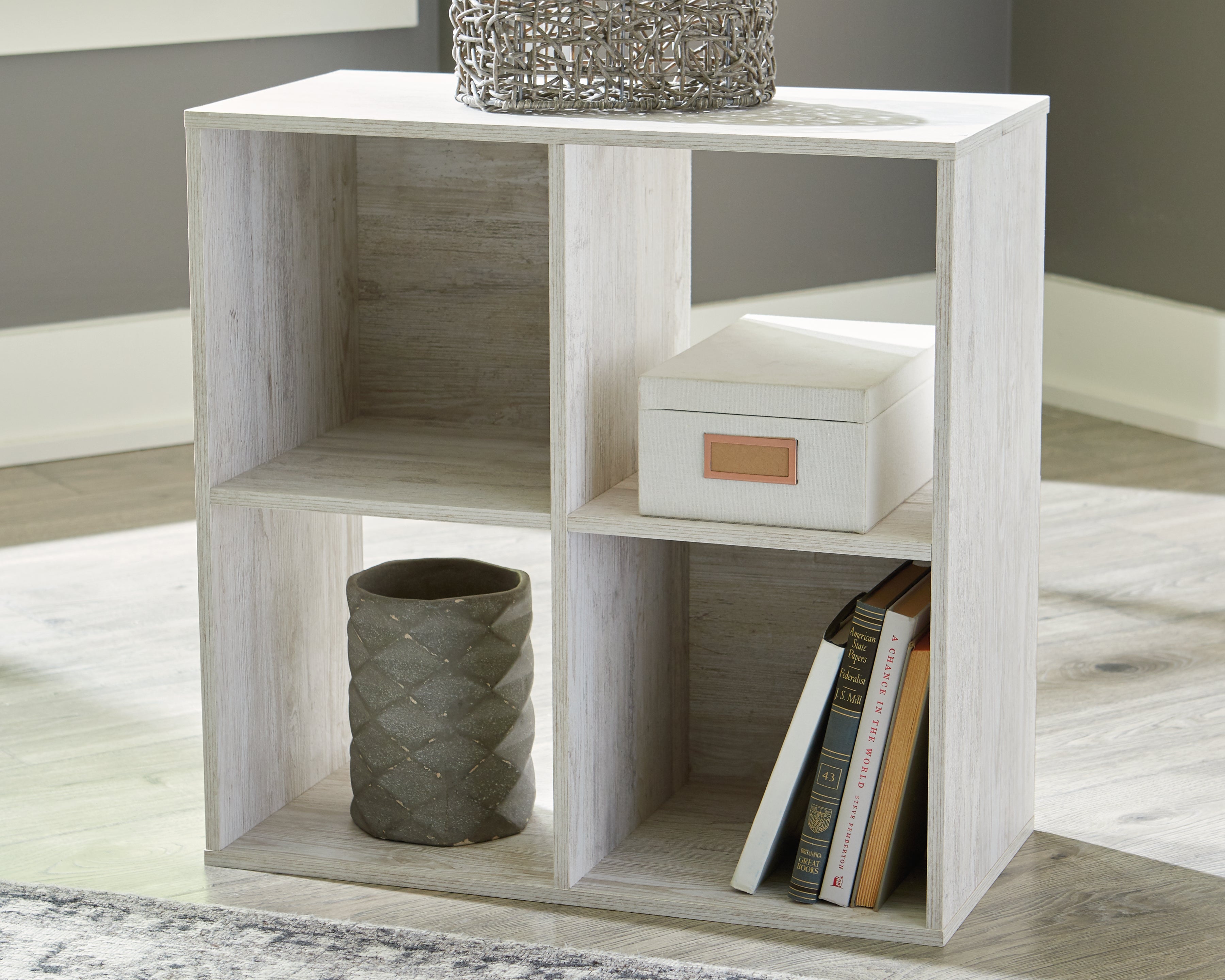 Sectionals for Less - Ashley Furniture - Paxberry Four Cube Organizer - Four Cube Organizer / Whitewash - EA1811-2X2